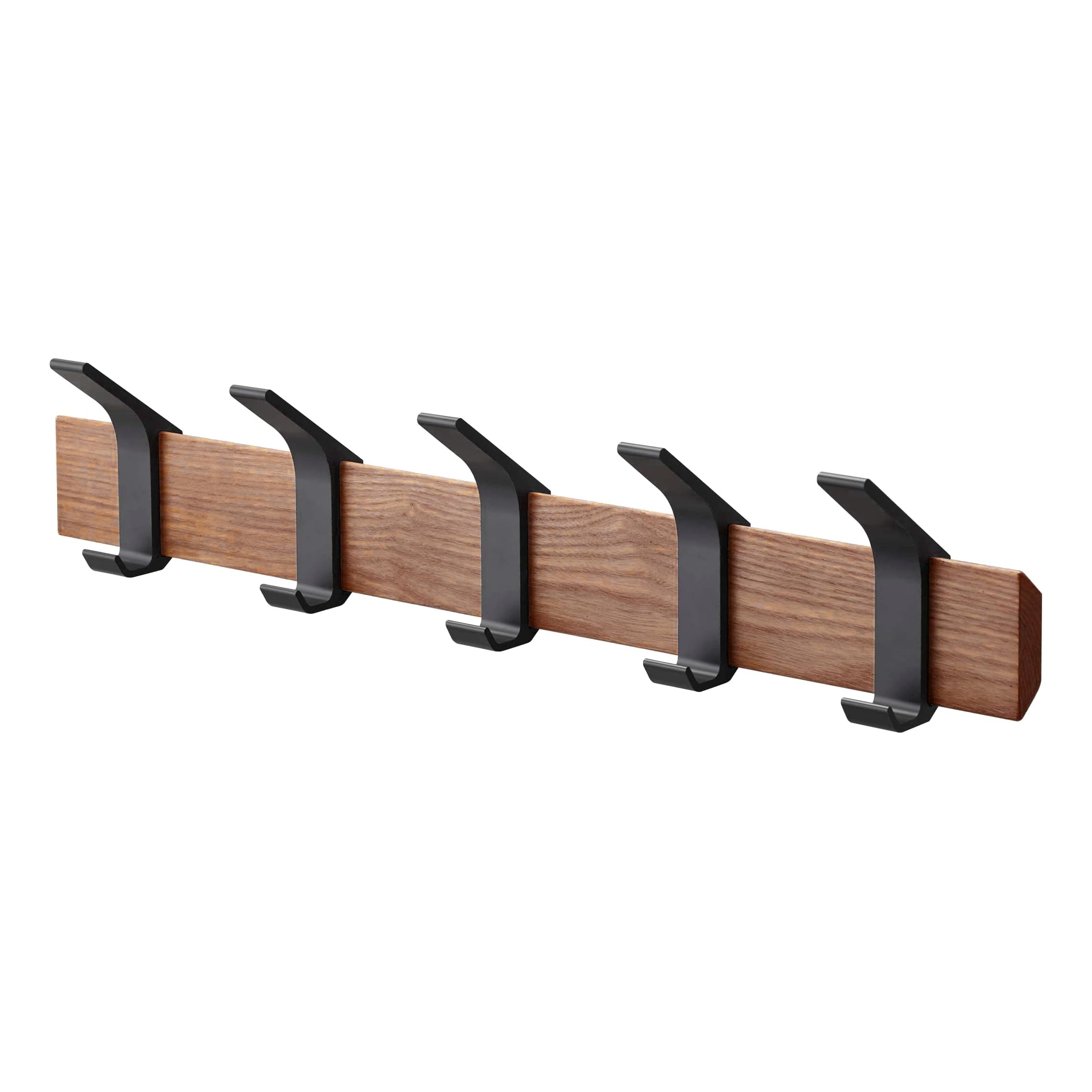 YAMAZAKIHome Wall-Mounted Coat Hanger Brown Steel + Wood One Size Walnut