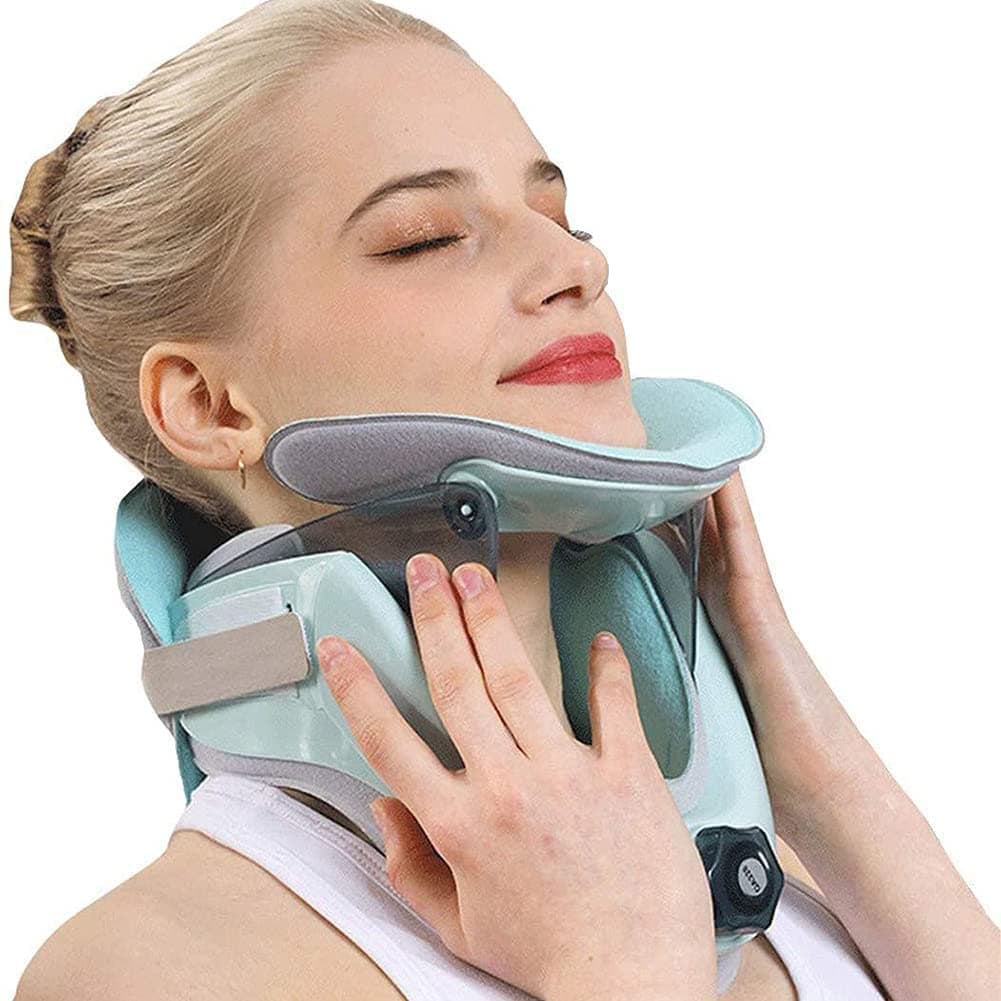 Cervical Neck Collar Neck Support Brace Inflatable,Cervical Traction Device Neck Collar Fixation Neck Care Recover Tool Ideal for Spine Alignment and Chronic Neck Pain Relief