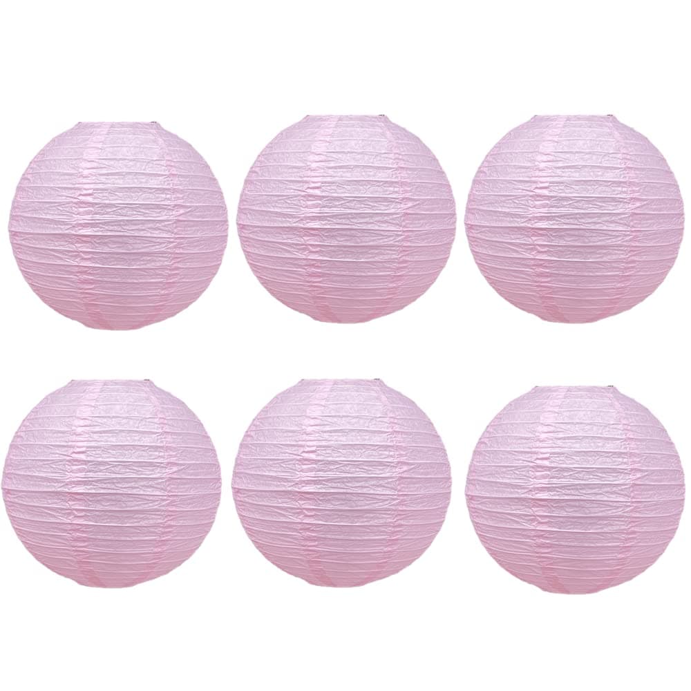 6 X 35cm Paper Lantern 14" Inch Lampshade Party Birthday Baby Shower Wedding Celebration Decoration (x6 Pink)