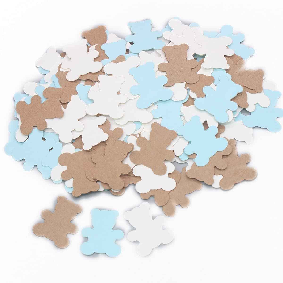 Blue Kraft Brown Teddy Bear Paper Confetti Sprinkles