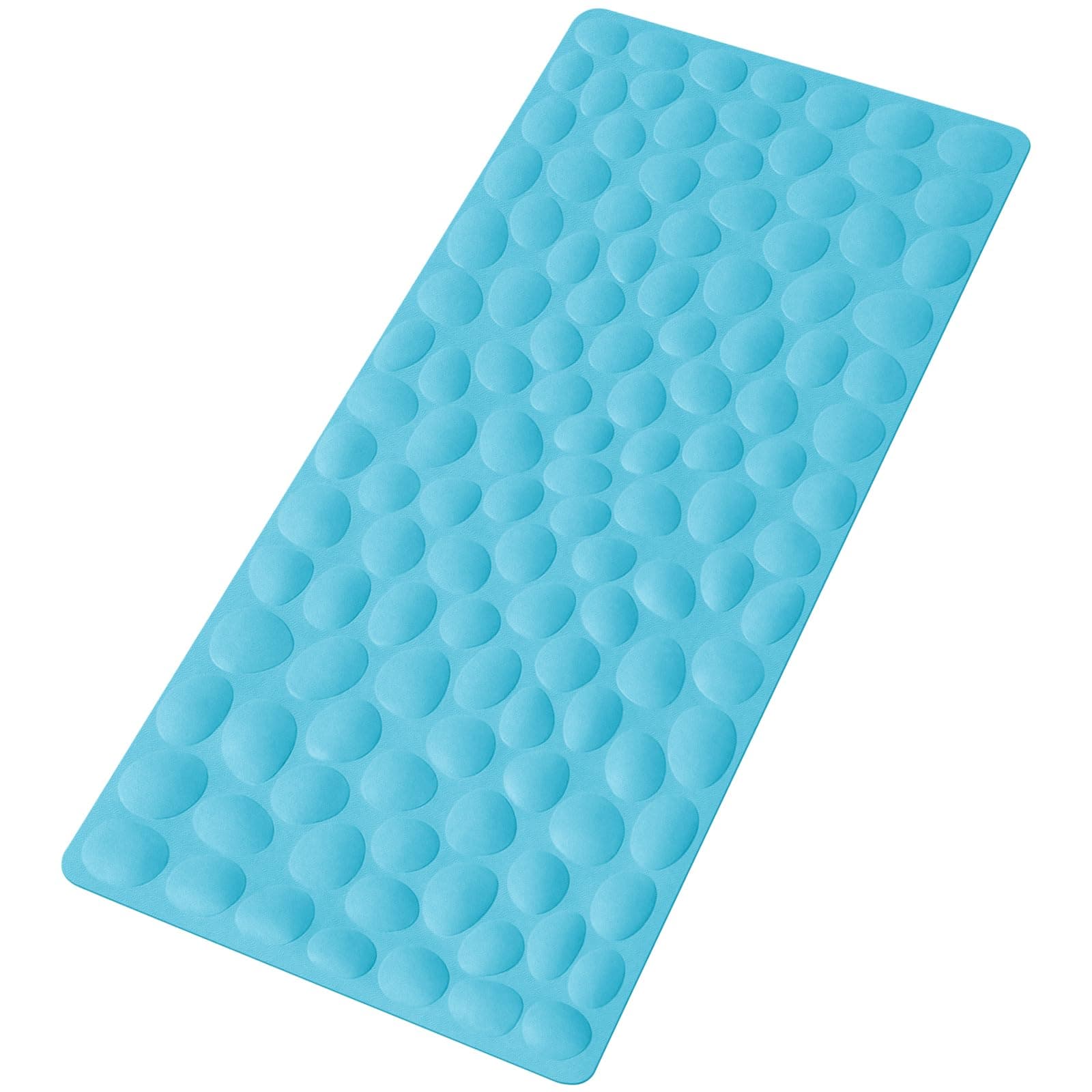 Non-Slip Bathtub Mat OTHWAY Soft Rubber Bathroom Bathmat with Strong Suction Cups (Blue)