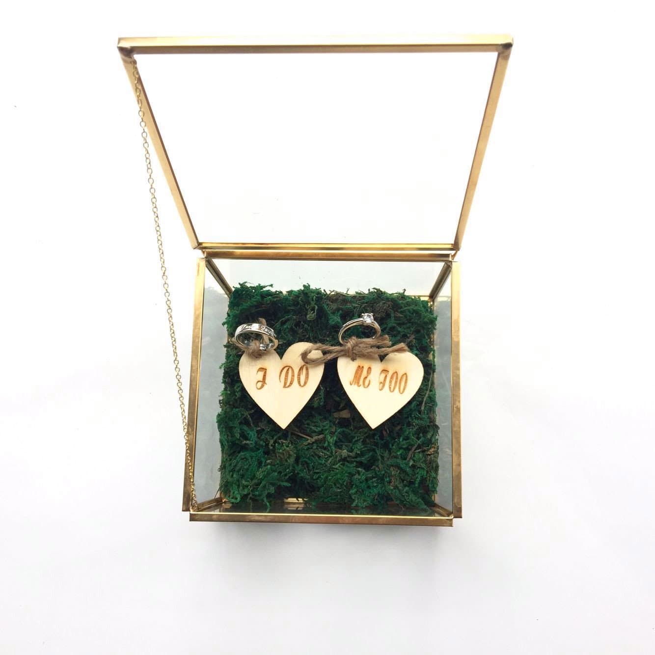 mylifemylove Ring Bearer Box, Wedding Ring Box, Ring Bearer Pillow,Ring Bearer Box,Glass Ring Box,Jewelry Box