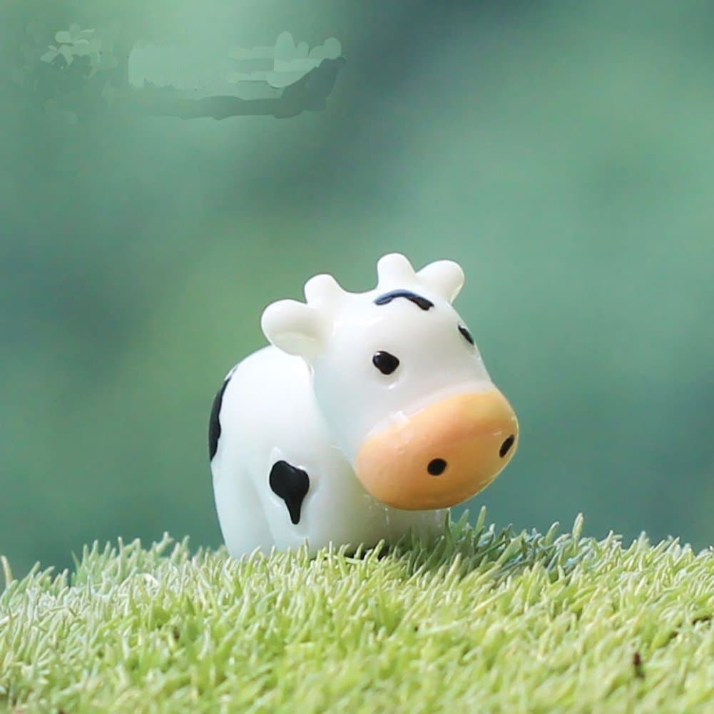 Palazze Miniature Cow Ornament Flower Pot Bonsai Garden Decor Dollcow DIY Microlandschaft 5Pcs
