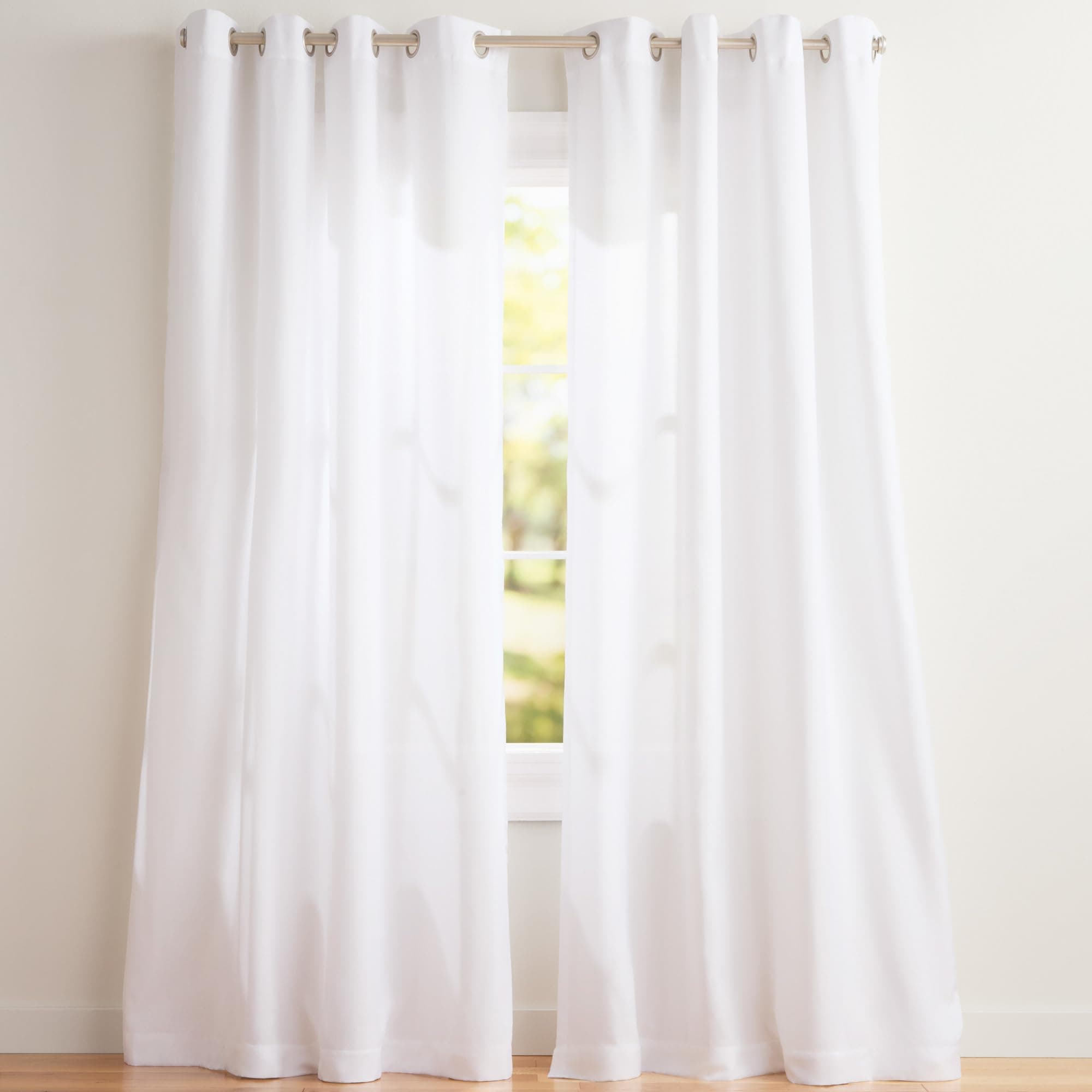 Exclusive Home Loha Linen Grommet Top Curtain Panel Pair, 54"x96", Winter White