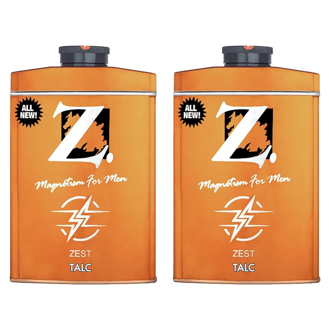 Z Men's Zest Talc, 100g X 2, Talcum powder for men, Citrusy and Fresh Fragrance, Classic Range, Face and body Talc for Men (Pack of 2)