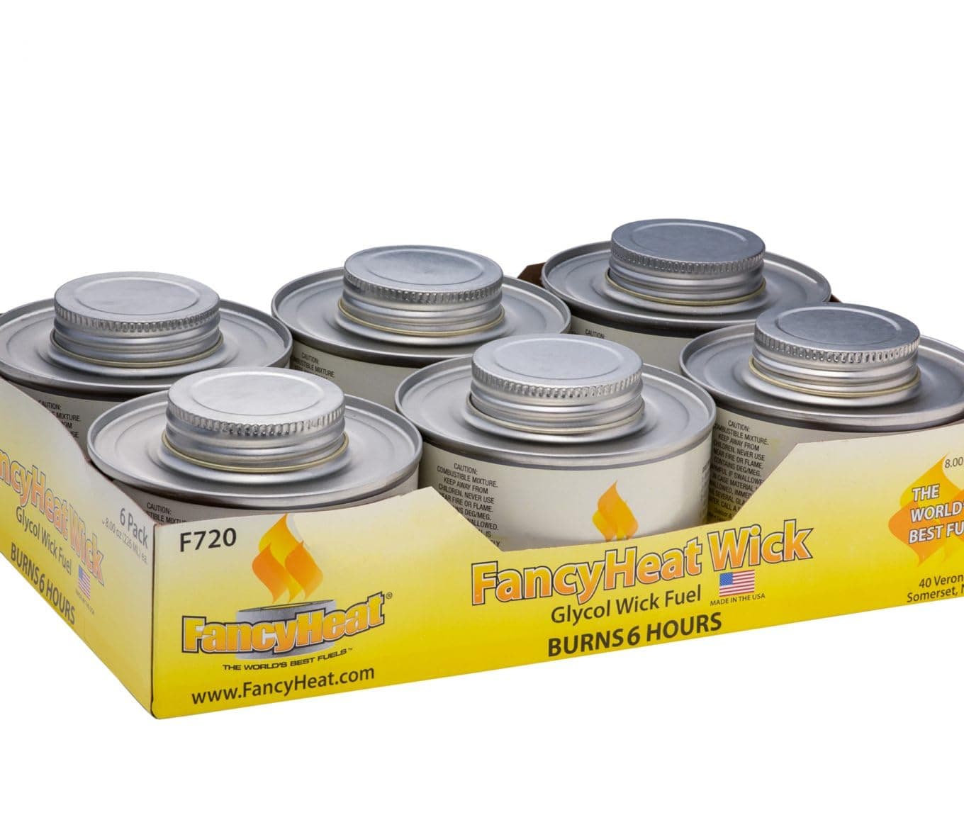 Fancy Heat 6 Hour Clean Burning Chafing Dish Fuel with Minimal Odor and Soot - 6 Pack