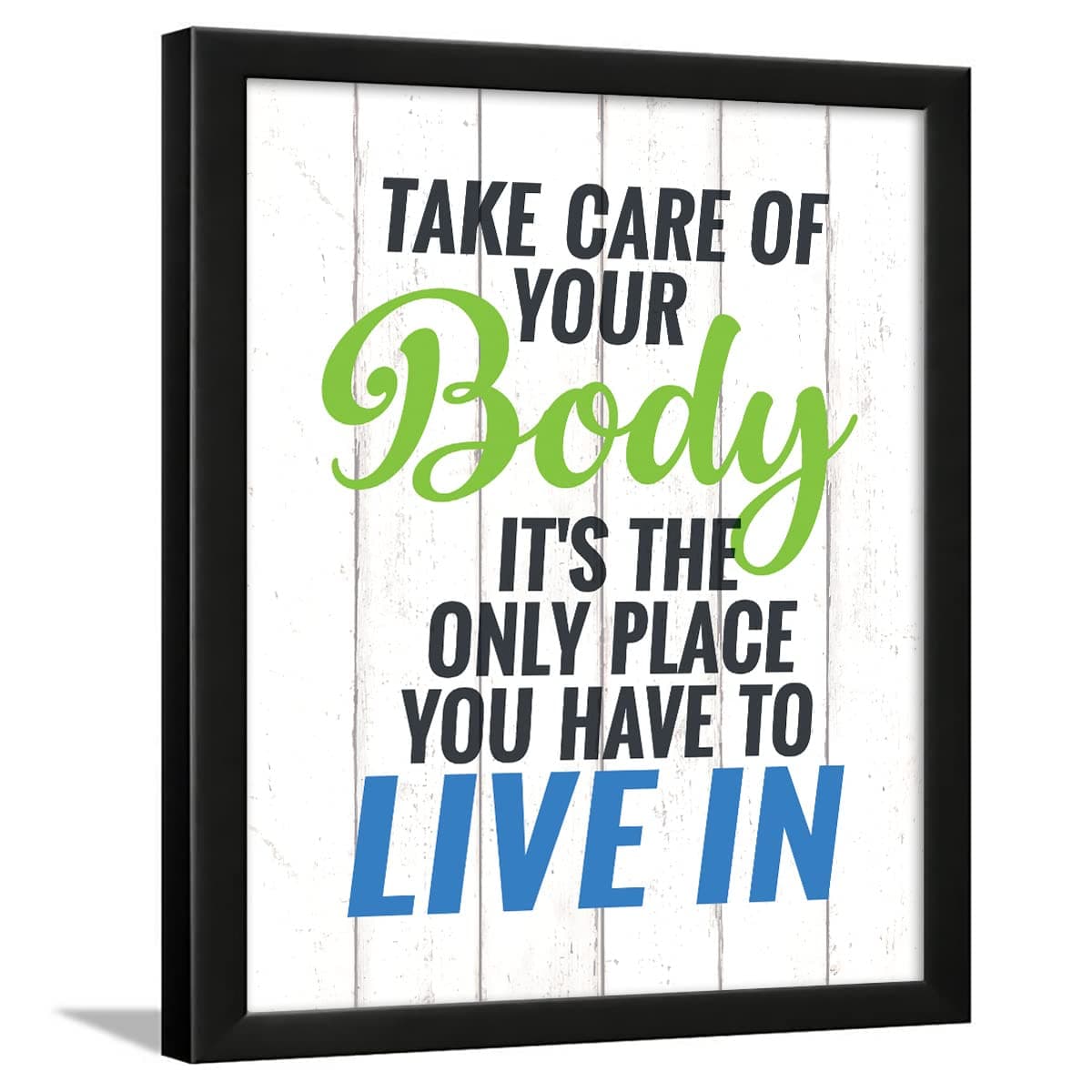 Chaka Chaundh Engineered Wood - Health Quotes Wall Frames Decoration - Health Motivation Wall Poster For Diagnostic Center, Path Lab & Hospitals - (14 X 11 Inches) (Take Care Of Yourself - White)