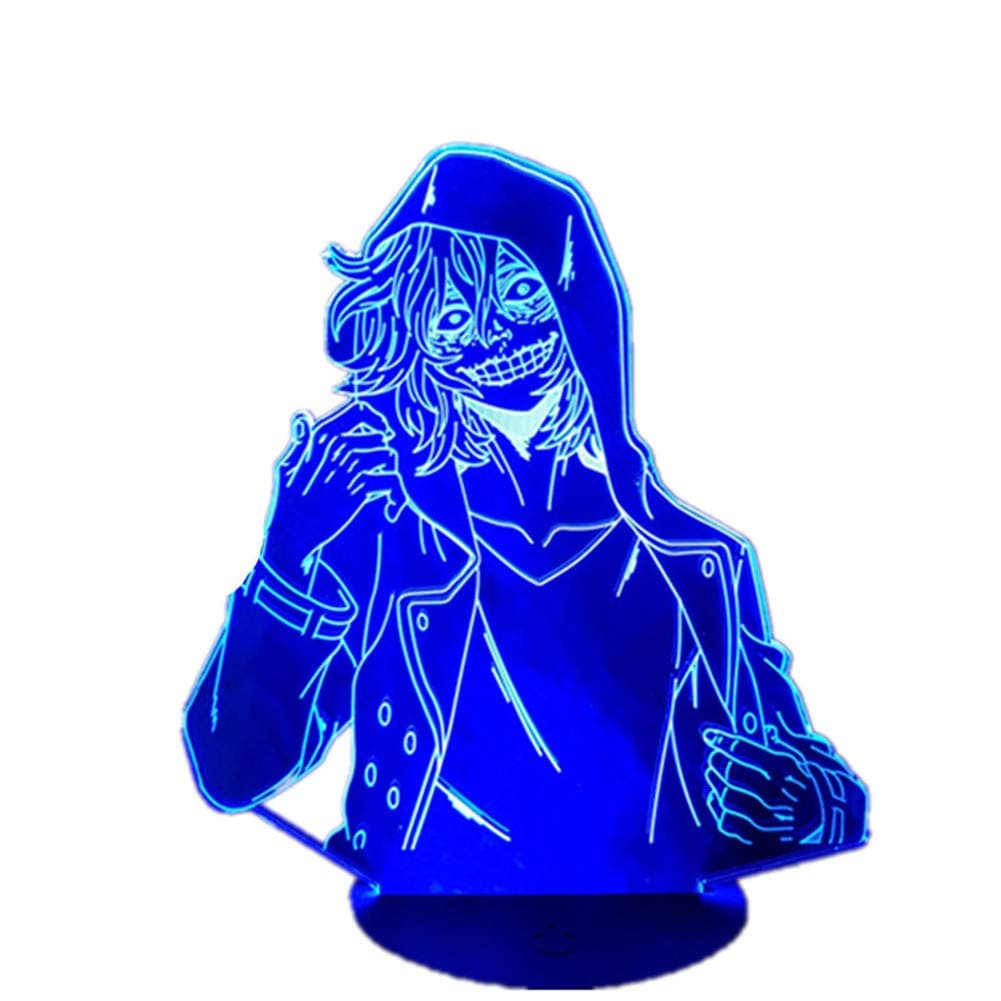 3DYYCX New 3D Acrylic Boku No Hero Academia Shigaraki Tomura Led Anime LAMP Color Changing Nightlights USB Table Lamp 7/16 Color Remote Control Touch Switch Xmas Gift