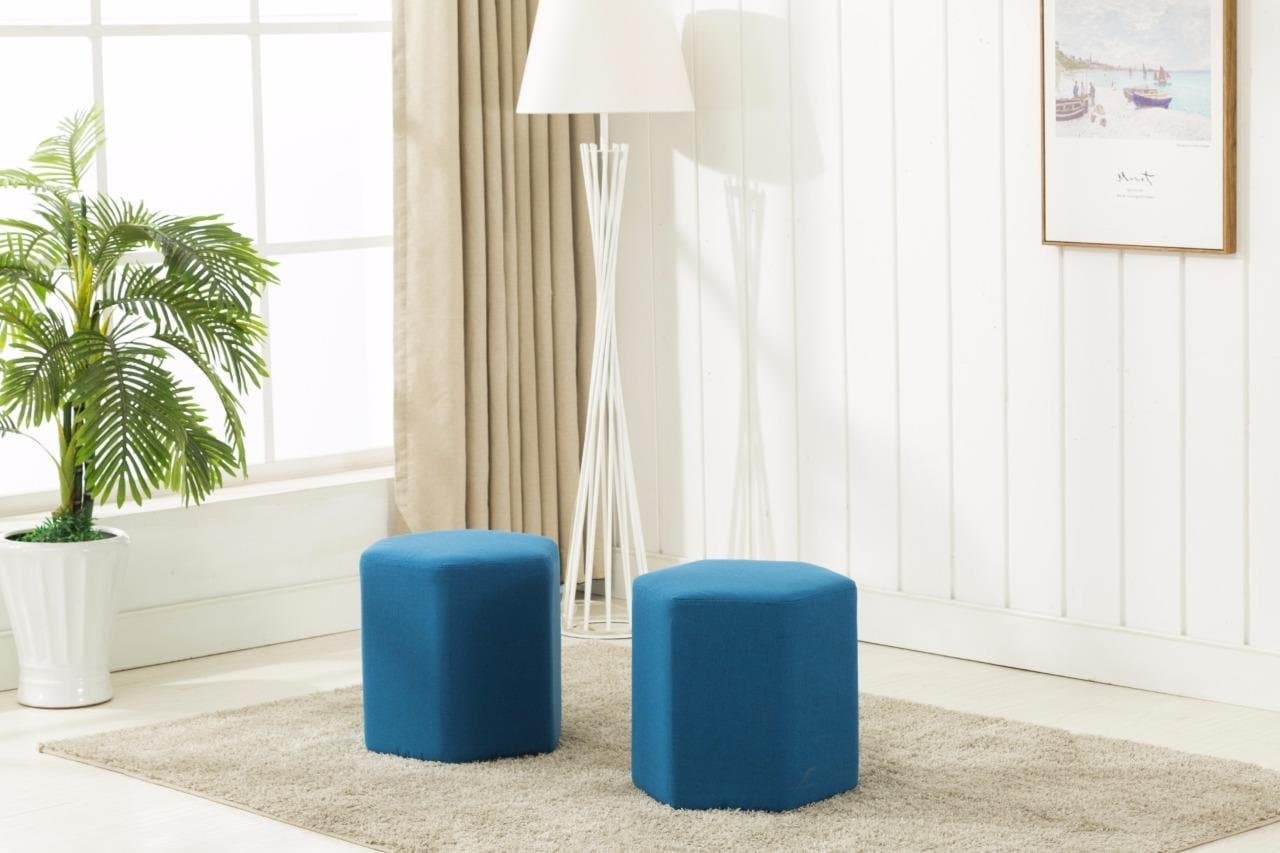 Persian Area Rugs OT Dara 3001 Ottoman Bench Dark Blue Set of 2