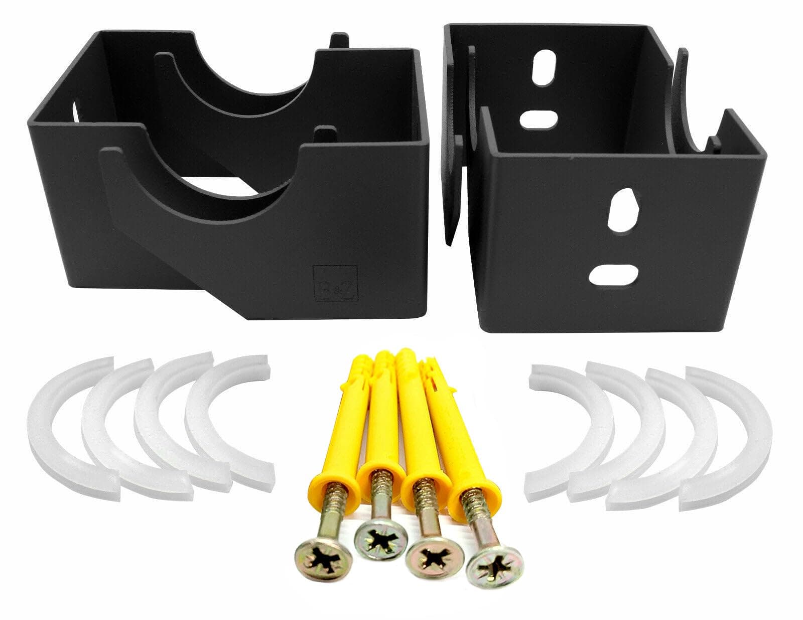 Designer Vertical Column Dual Arm Radiator Brackets (92mm (A) x55mm (B) x57mm (C), Anthracite)