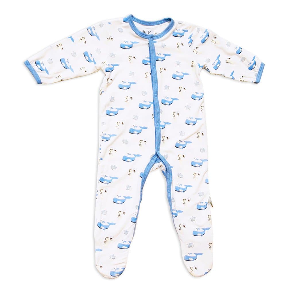 Kyte Baby Layette Printed Bamboo Footie (0-3 Months, Ocean)