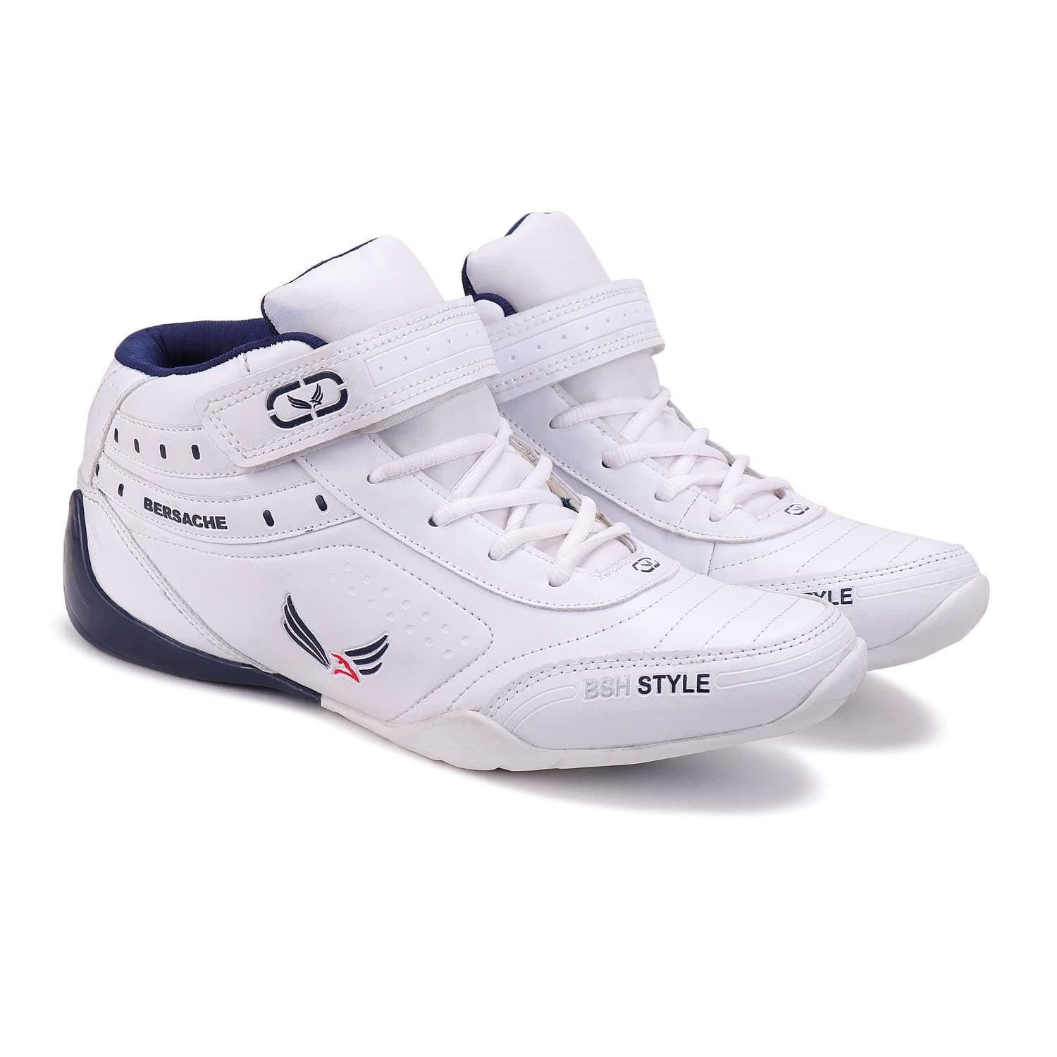 Bersache Sports Shoes for Men |Latest Stylish Sports Shoes for Men |Lace-Up Lightweight White Shoes for Running, Walking, Gym,Trekking and Hiking Shoes for Men