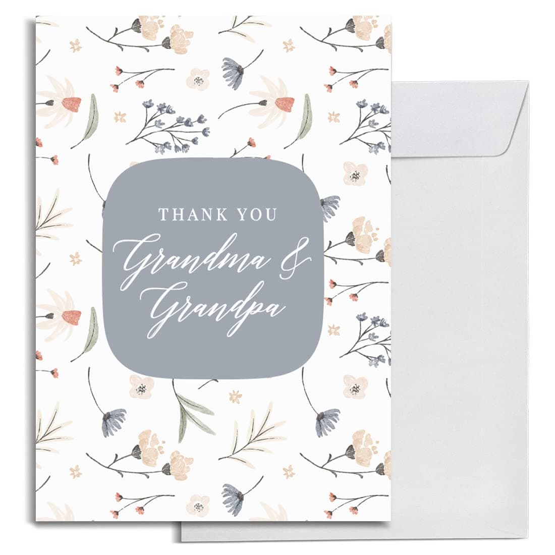 INKOLOGIE Jumbo Birthday Wishes Greeting Card Gift with Envelope, Thank You Grandma & Grandpa Card with Big Blank Space to Write Message from Whole Family, A4 8.25 x 11.75-inch, 1-Pack