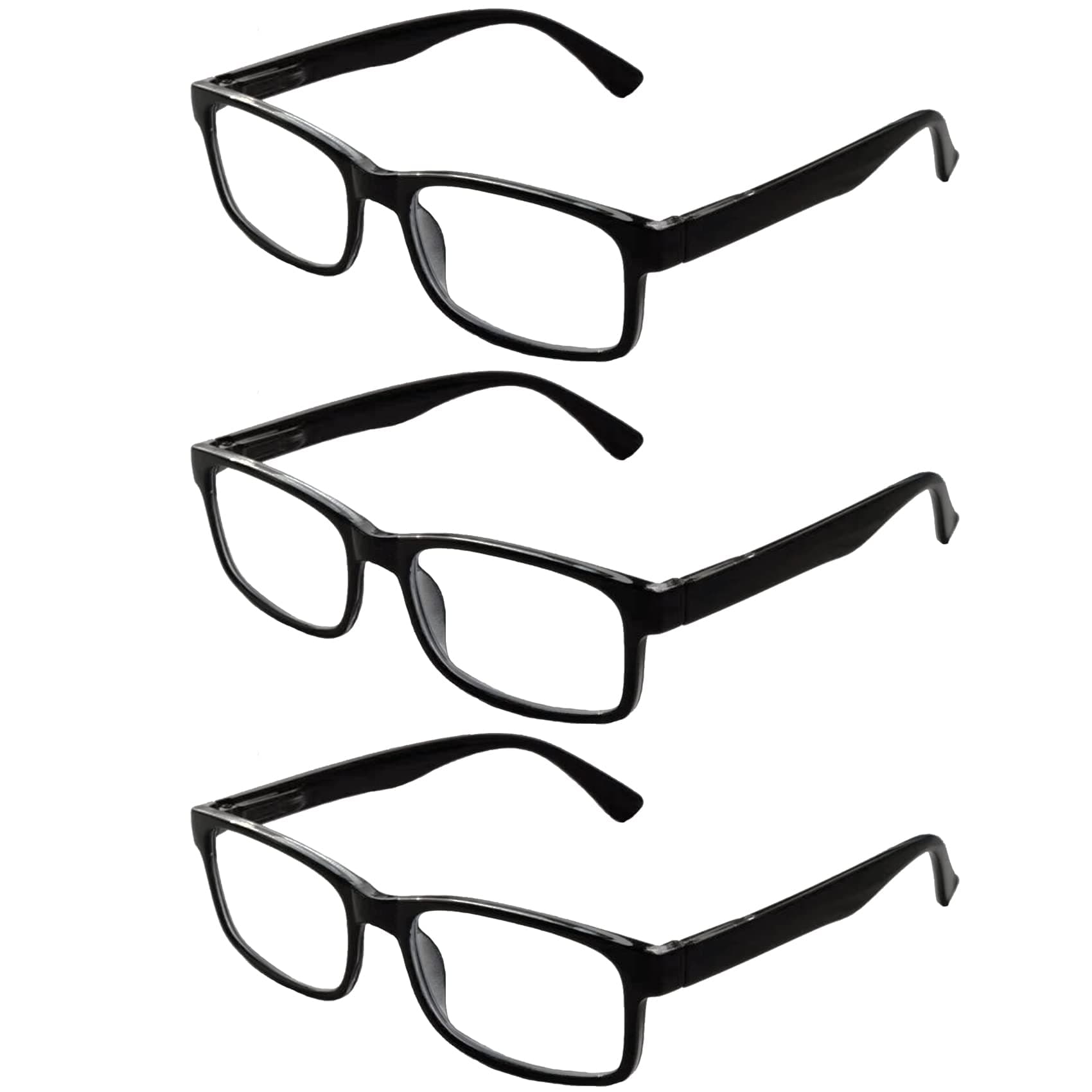 With Comfort Spring Hinges Readers for Men and Women, Auto Adjust Eyeglasses Black Square Frame