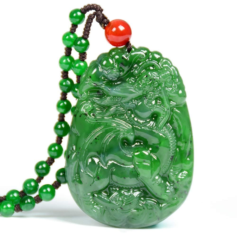 Natural Hetian Jade Jasper Carved 貔貅 Pendant Pendant Necklace Gift for men and women