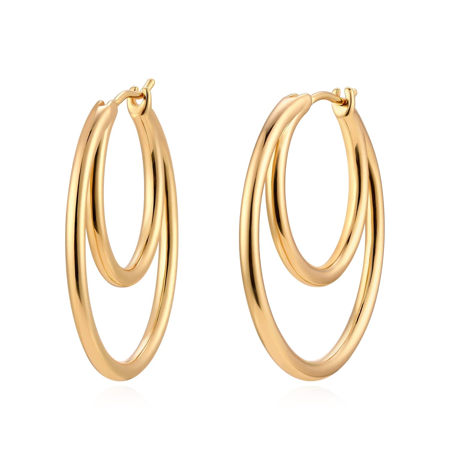 MYEARSWomen Hoop Earrings Gold 14K Simple Hypoallergenic Everyday Jewelry