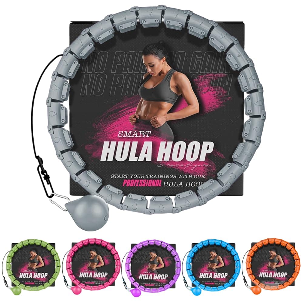 Fitness Hula Hoops, Weighted Hula Hoop For Adults 360 Degree Auto-Spinning Ball Massage, Infinity Hoop, Weight Loss Exercise Equipment for Home Use