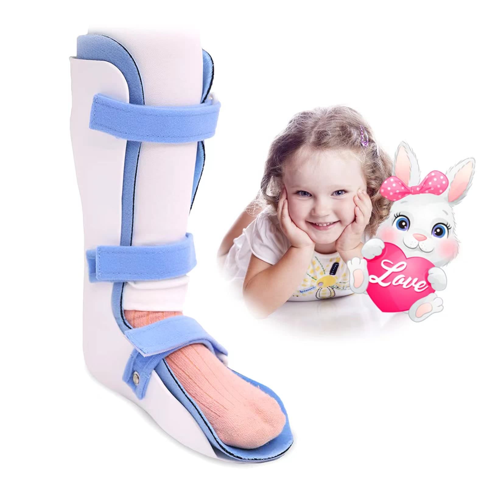 Kids AFO Drop Foot Brace Baby Ankle Foot Orthosis Night Splint for Children Toddler Pediatric Strephenopodia Support Strephexopodia Splint Walking with Shoes or Sleeping (Medium-Left)