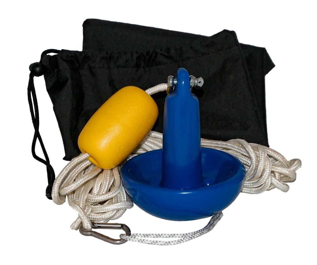 50010-1 SUP Anchor - 8 lb. Blue Vinyl Coated, 20' Nylon Rope, Float