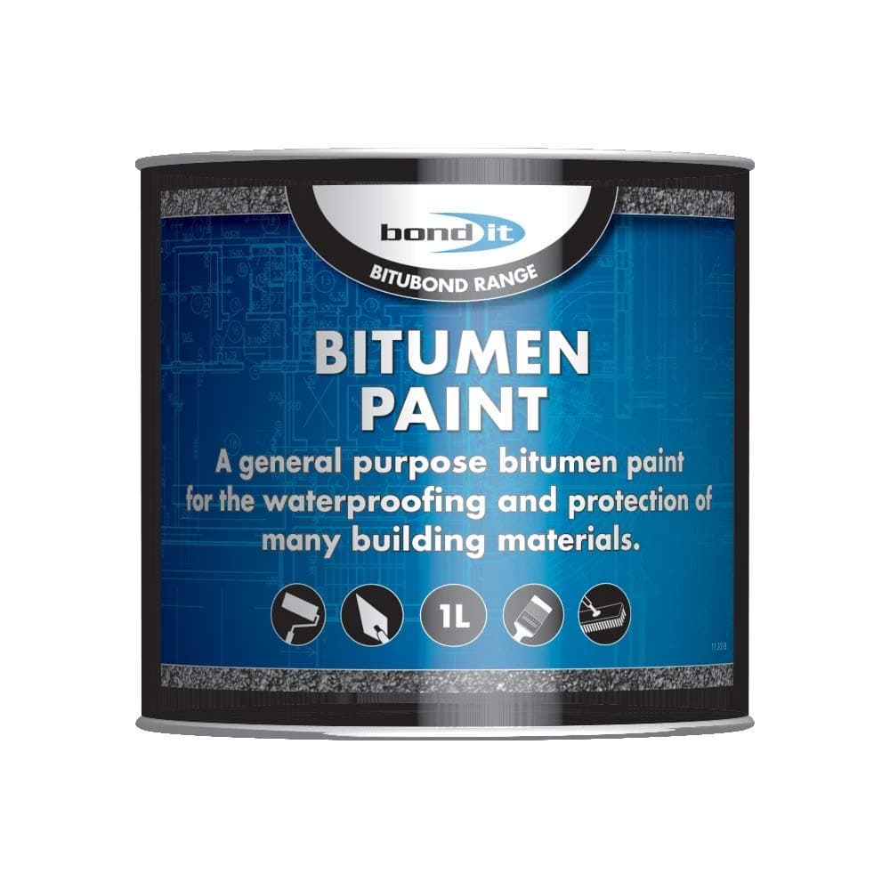 5LTR Bitubond Black Bitumen Paint - roof repair waterproofing all weather paint Coating by Bitubond