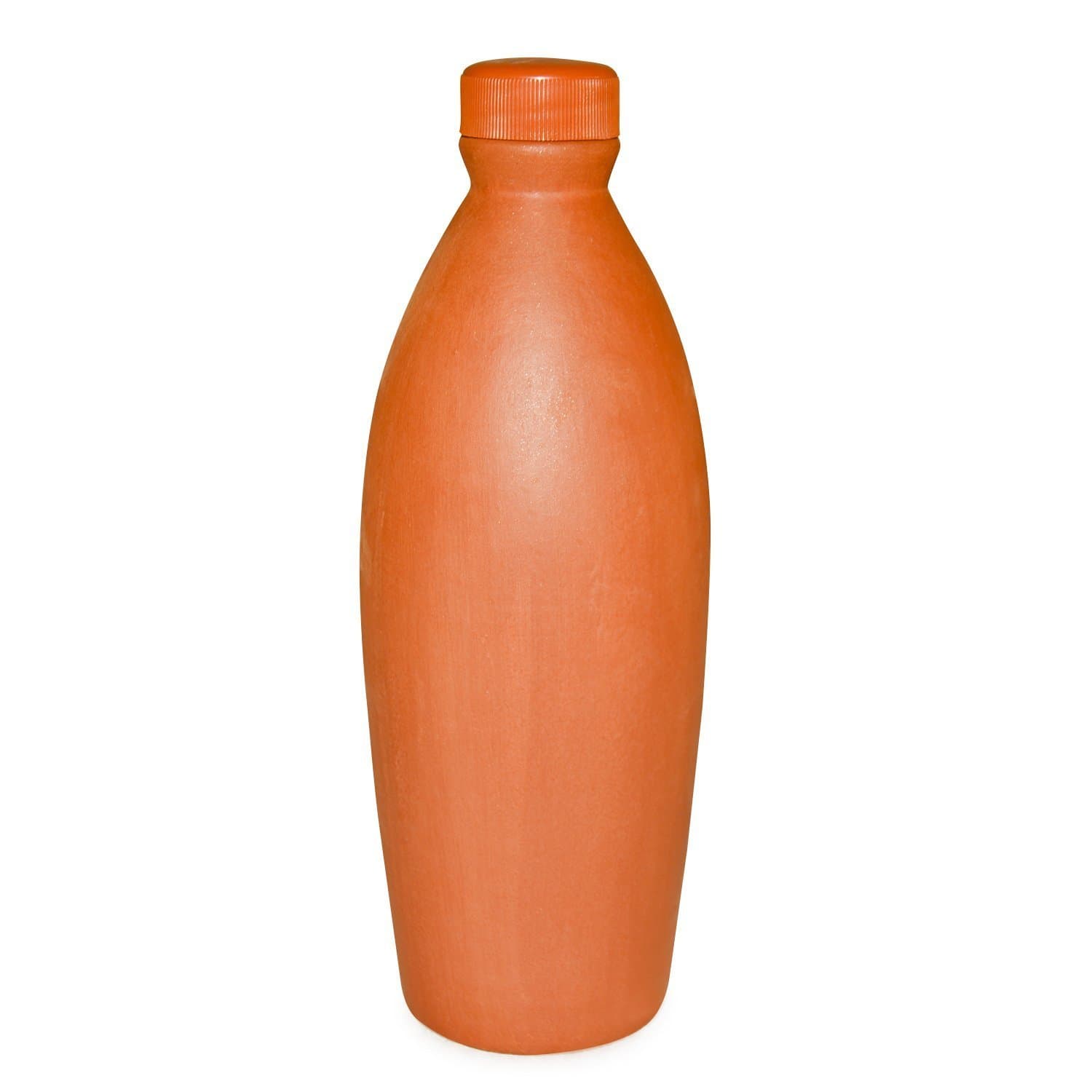 Daksh craft Villa Clay Water Bottle, 1L, Brown