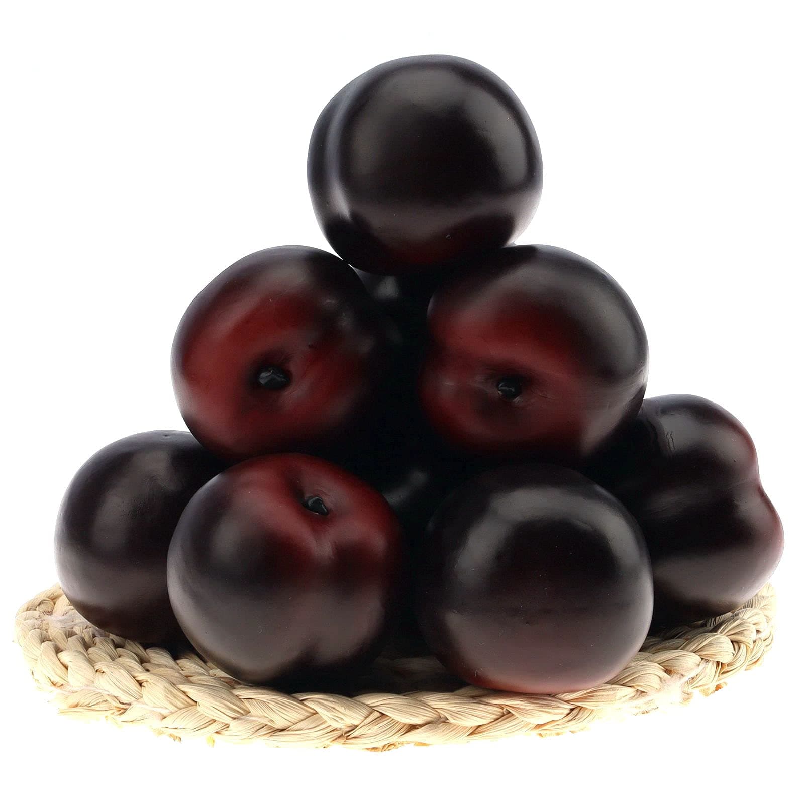 8pcs Artificial Realistic Brin Plum Fake Fruit Home Party Decoration Photography Props Model Simulation Lifelike Black Ornament