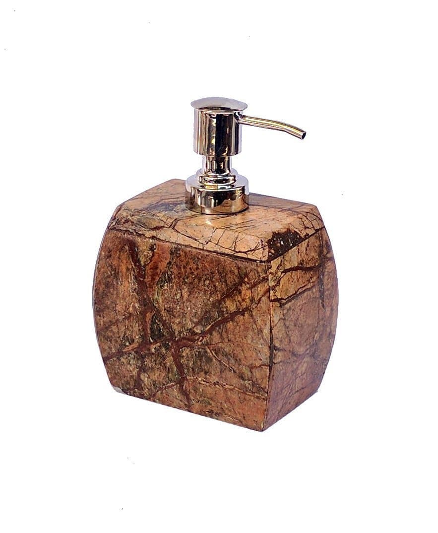 Stone made Natural Stone Liquid Soap Dispenser by-Wigano.Stone Soap Dispenser with Chrome Polish Pump Ideal for Room Bathroom, Luxury Hotel Bathroom
