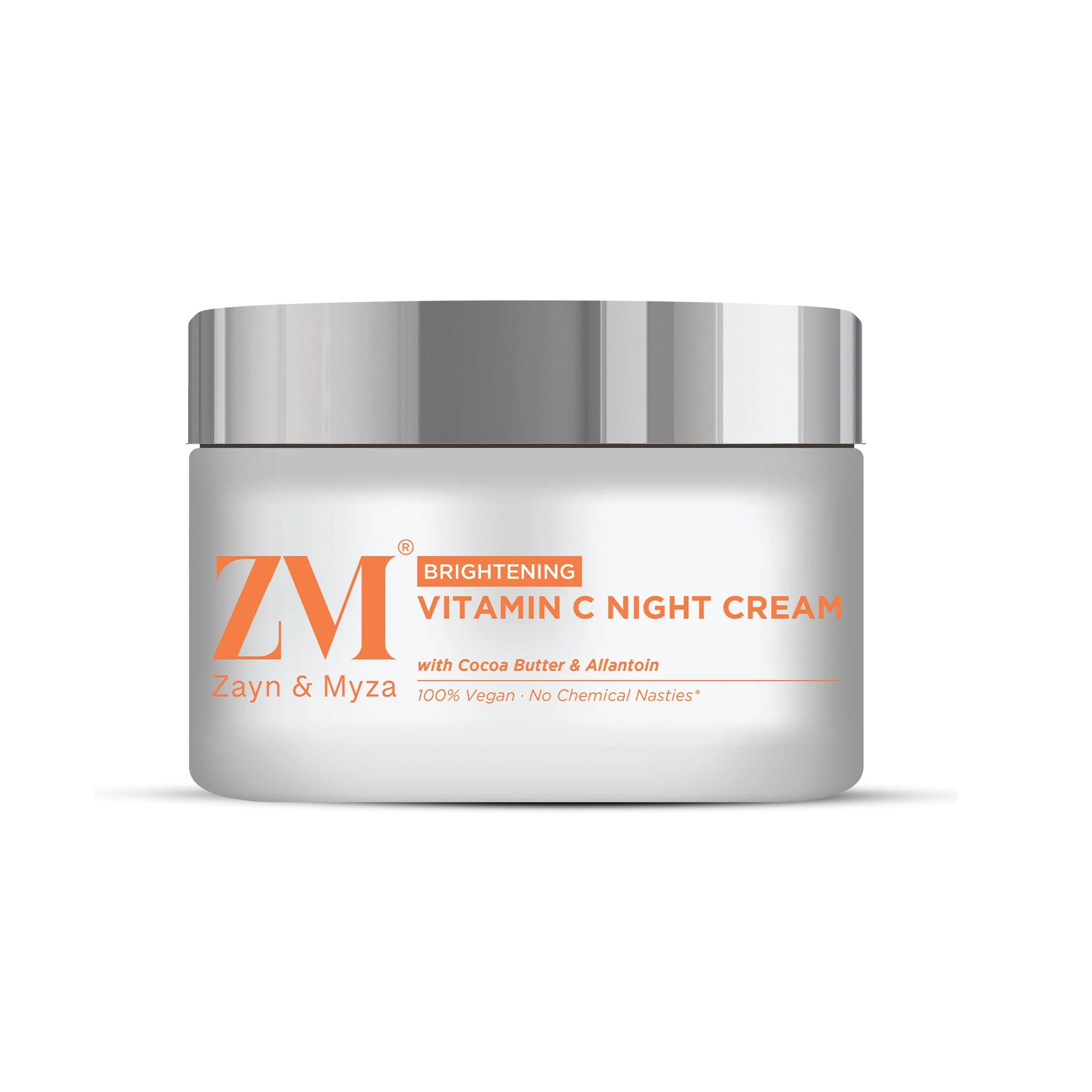 Zayn & Myza Vitamin C Night Cream 50 g | Brightening & Hydrating Face Cream with Vitamin C, Shea & Murumuru Butter | Fade Dark Spots • Moisturize • Halal & Vegetarian • Chemical-Free