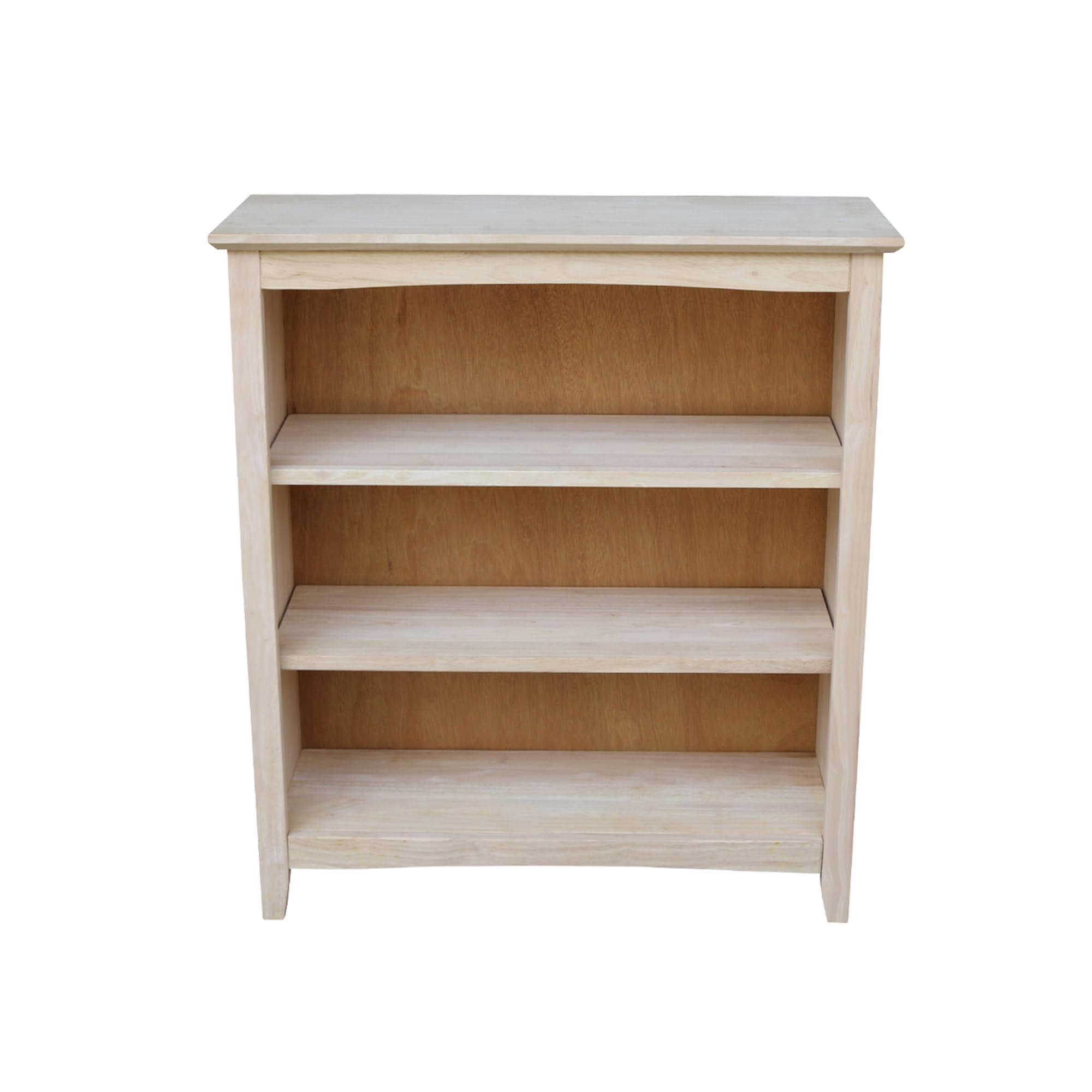 International Concepts Shaker Bookcase, 36-Inch High, Solid Parawood, Unfinished