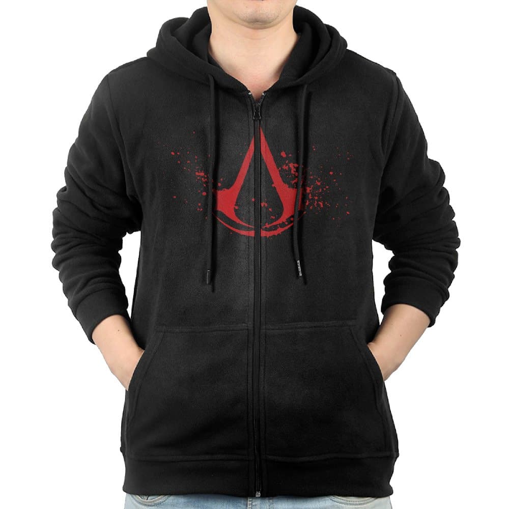 Blood Assassins Creed Symbol Logo Men Sweatshirt Pullover Hoodie Sports Long-Sleeve With Pockets