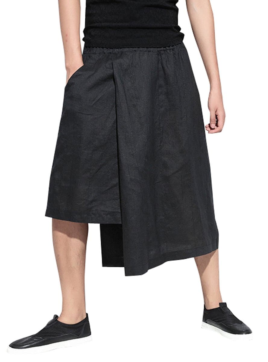 GYM136 A Men's Wide Leg Casual Summer Capri Trousers