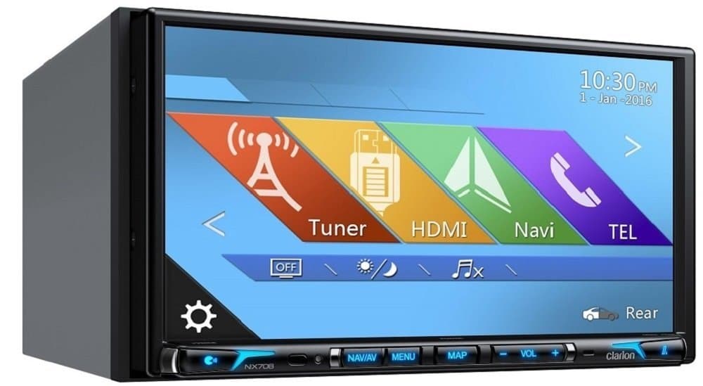 Clarion NX706 2-DIN DVD Multimedia Station with Built-in Navigation, 7" Touch Panel Control