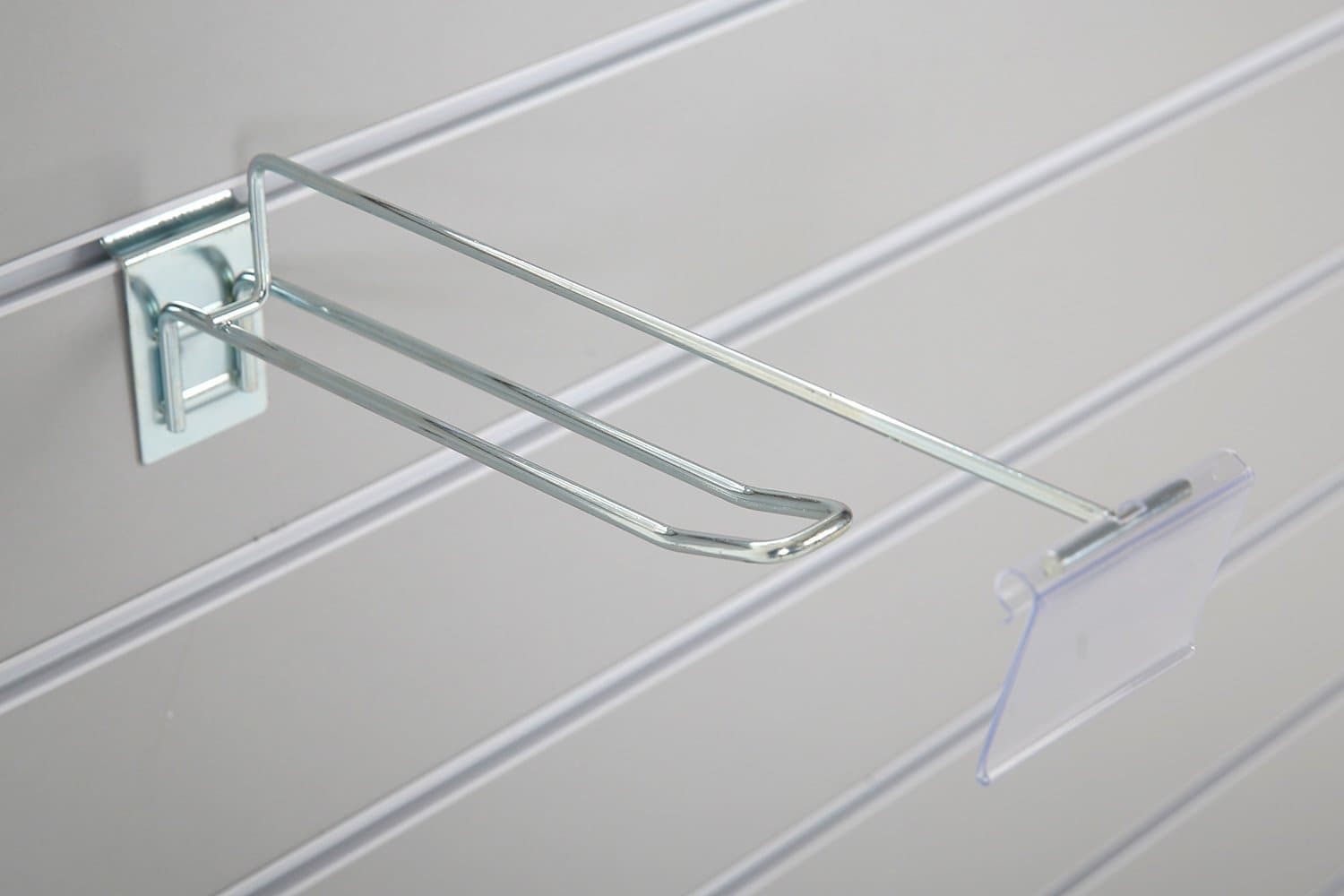 100x 300mm / 12 Inch Slatwall Euro Hooks Over Price Arm Double Prong Retail 12"