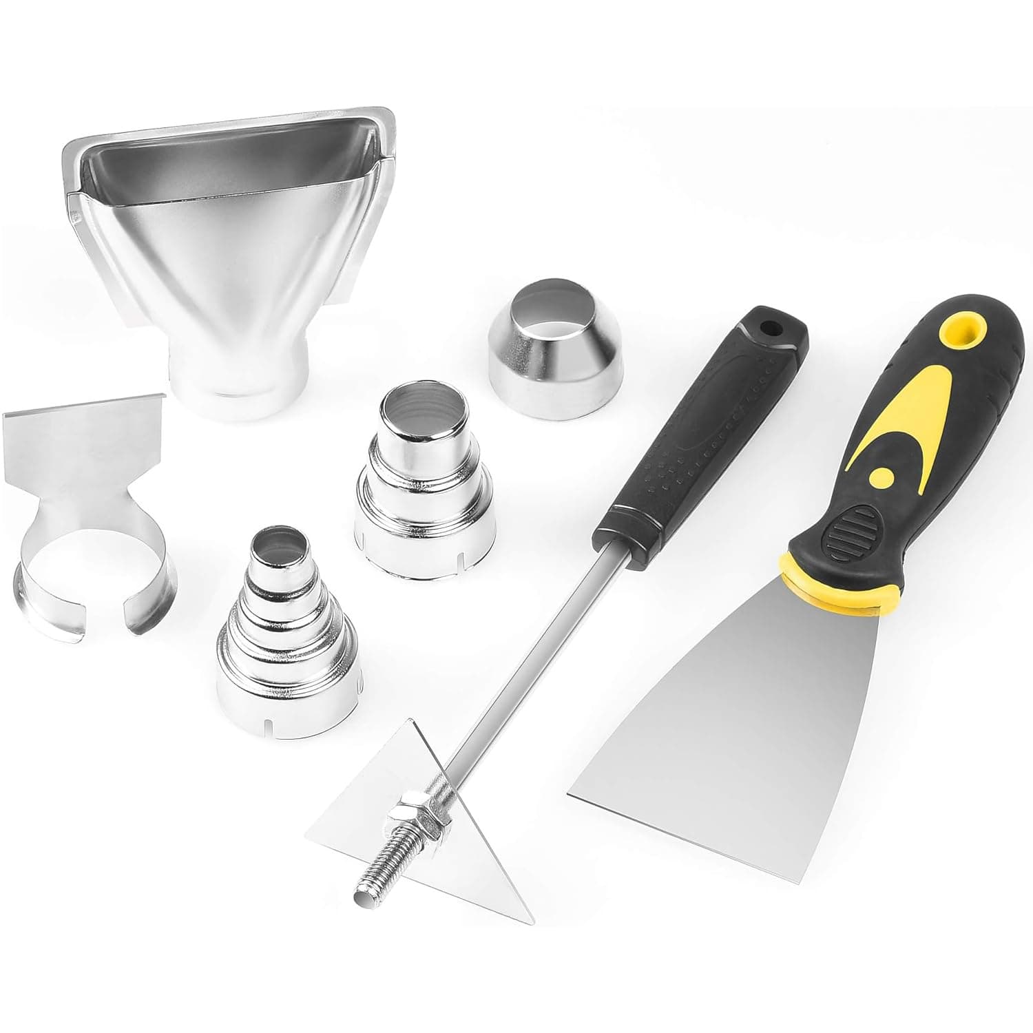Heat Gun Nozzles Kit, SEEKONE Hot Air Gun Attachments 7 Pieces Stainless Steel Accessories Air Outlet Diameter 35mm / 1.377inch