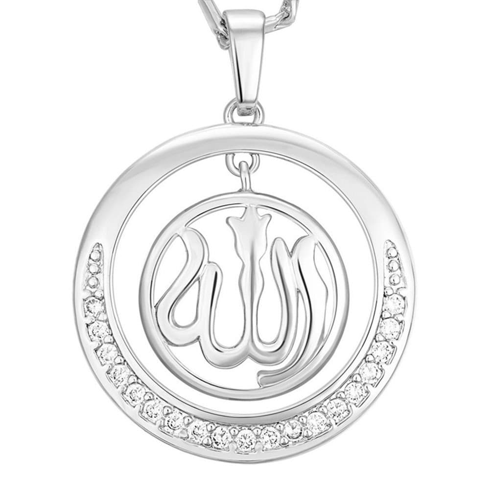 WELRDFG 18K Gold Plated/Silver Plated Necklace Pendant Women's Jewelry Allah Pendant Muslim Jewelry
