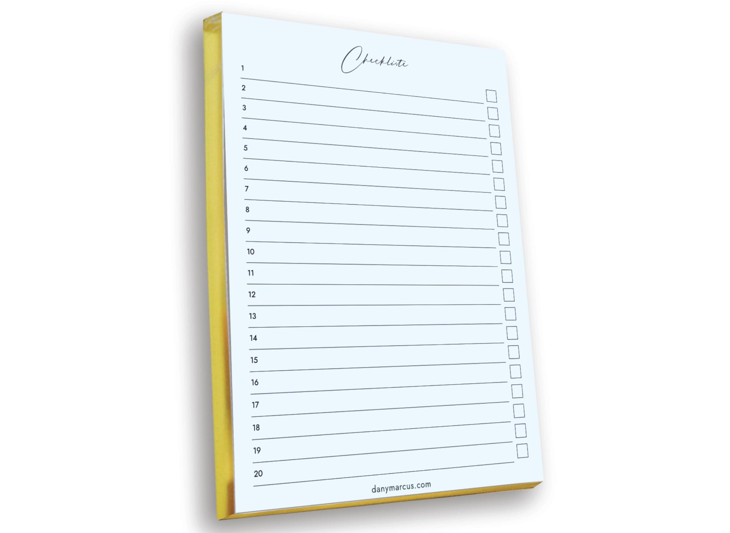 Dany Marcus Checkliste mit Goldschnitt, Aufgabenplaner, To-Do-Liste, Liste zum Abhaken, DIN A5 hoch, 80 Blatt
