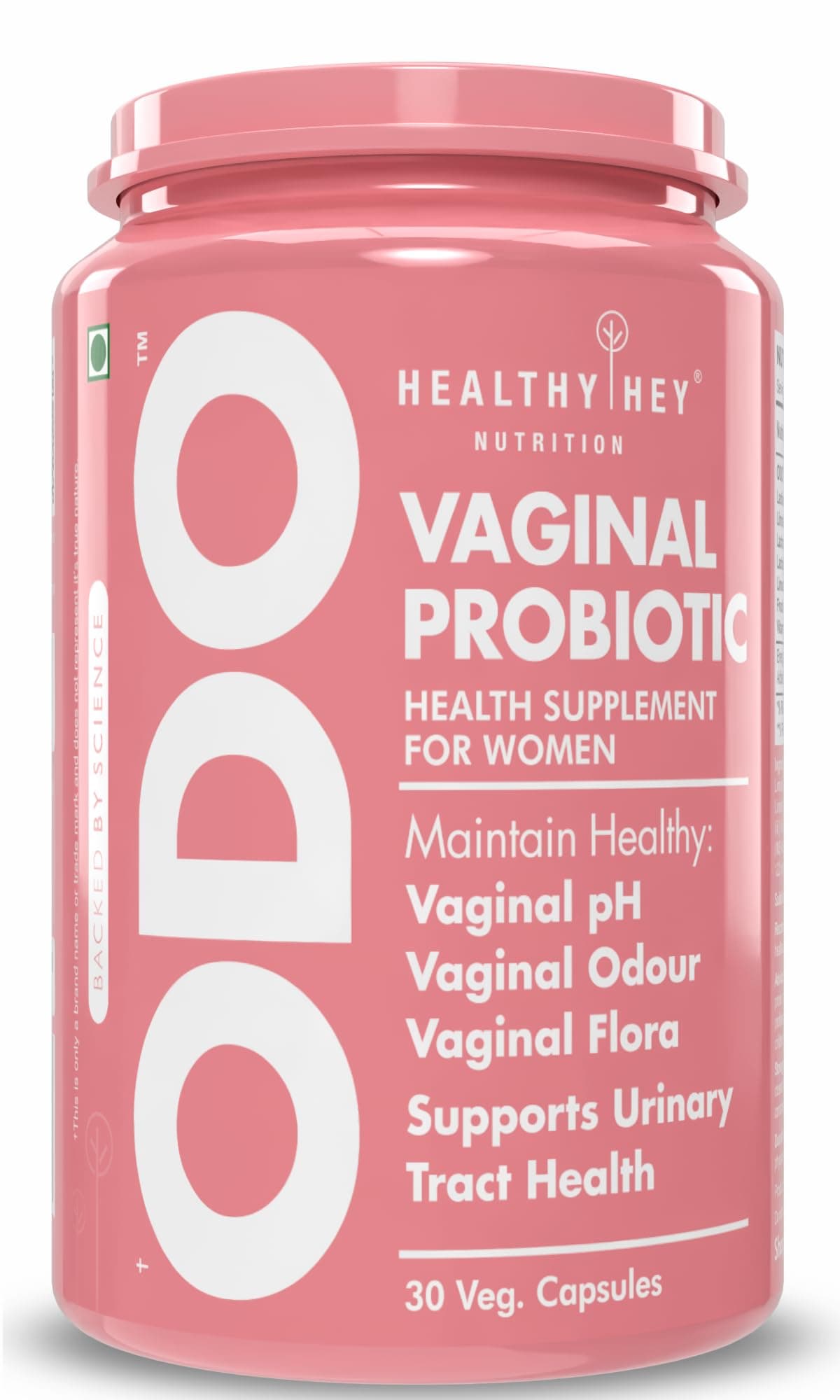 HealthyHey Nutrition ODO Vaginal Probiotics for Women pH Balance with Prebiotics & Lactobacillus Probiotic Blend - Vaginal Health Supplement - PromoteVaginal Odor & Vaginal Flora - 30 Veg Capsules