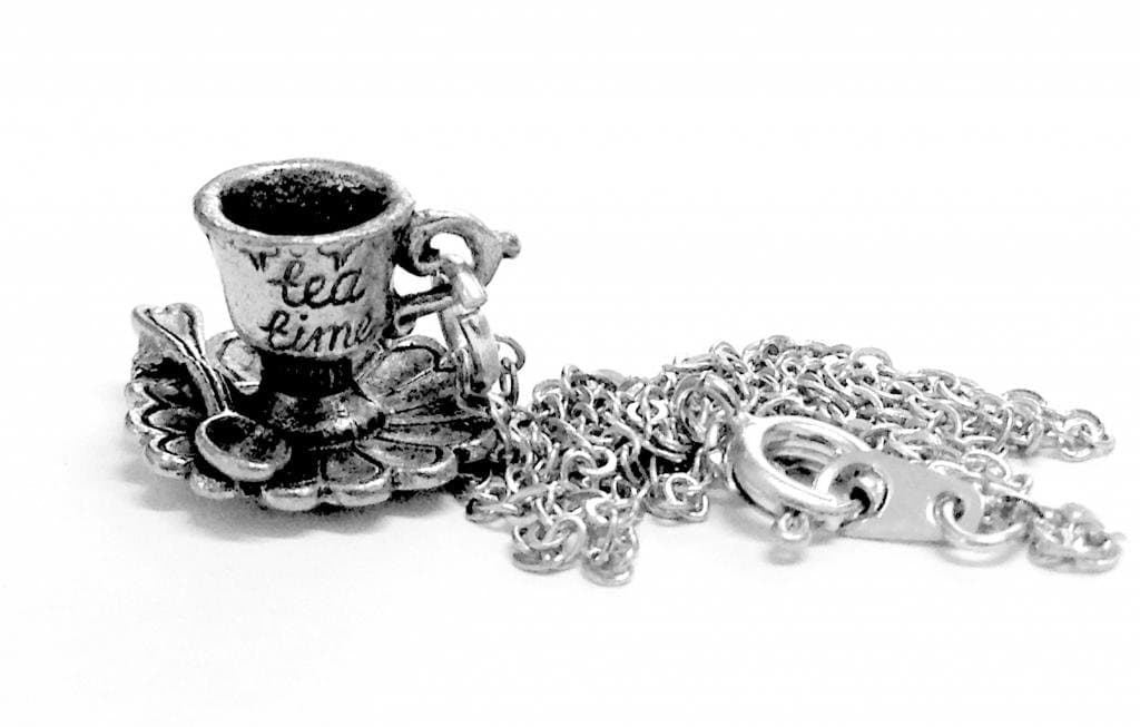 Beautifully Detailed Tea Time Miniature Cup Necklace Sil - Brand New - Gift Boxed
