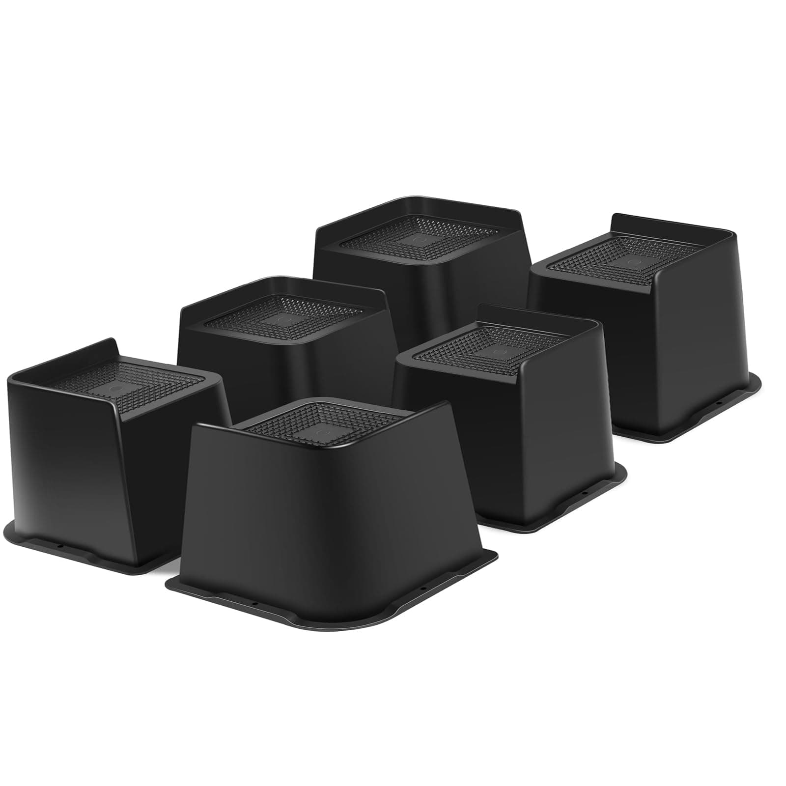 Bed Risers Heavy Duty, Oversized Furniture Risers, Support Up to 6000 Lbs, Lift 3 inch for Couch, Sofa, Table,Chair (Black 6 Pack, 4 inch)