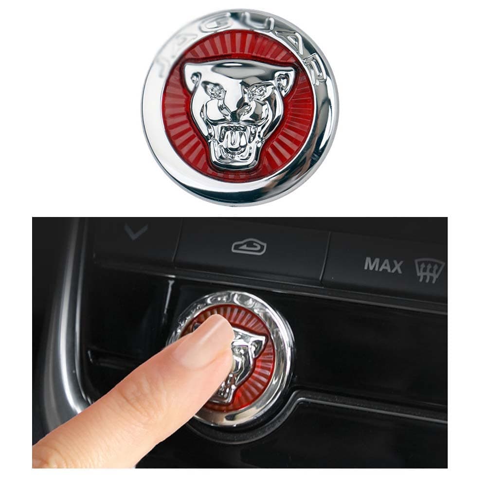 Button Start Center Control Switch Knob Head Decorative Sequin Cap Cover Decal Trim Compatible with Jaguar XFL XE XEL XJ XJL F-PACE F-Type