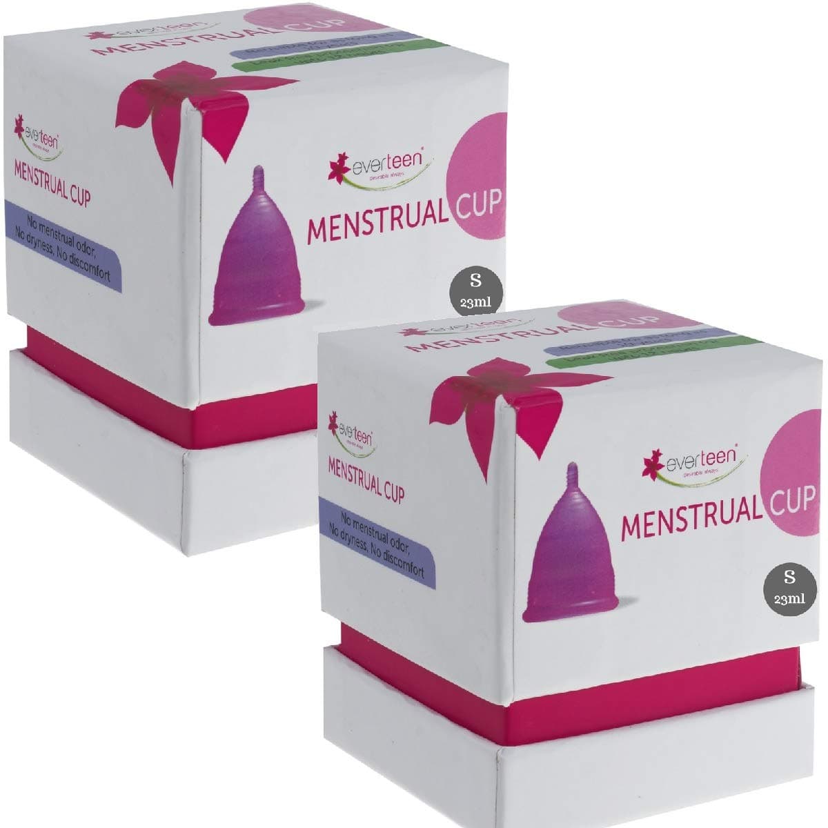 everteen® Medium Menstrual Cup (23ml) 2pcs - 12 hours leak-proof protection for women during periods