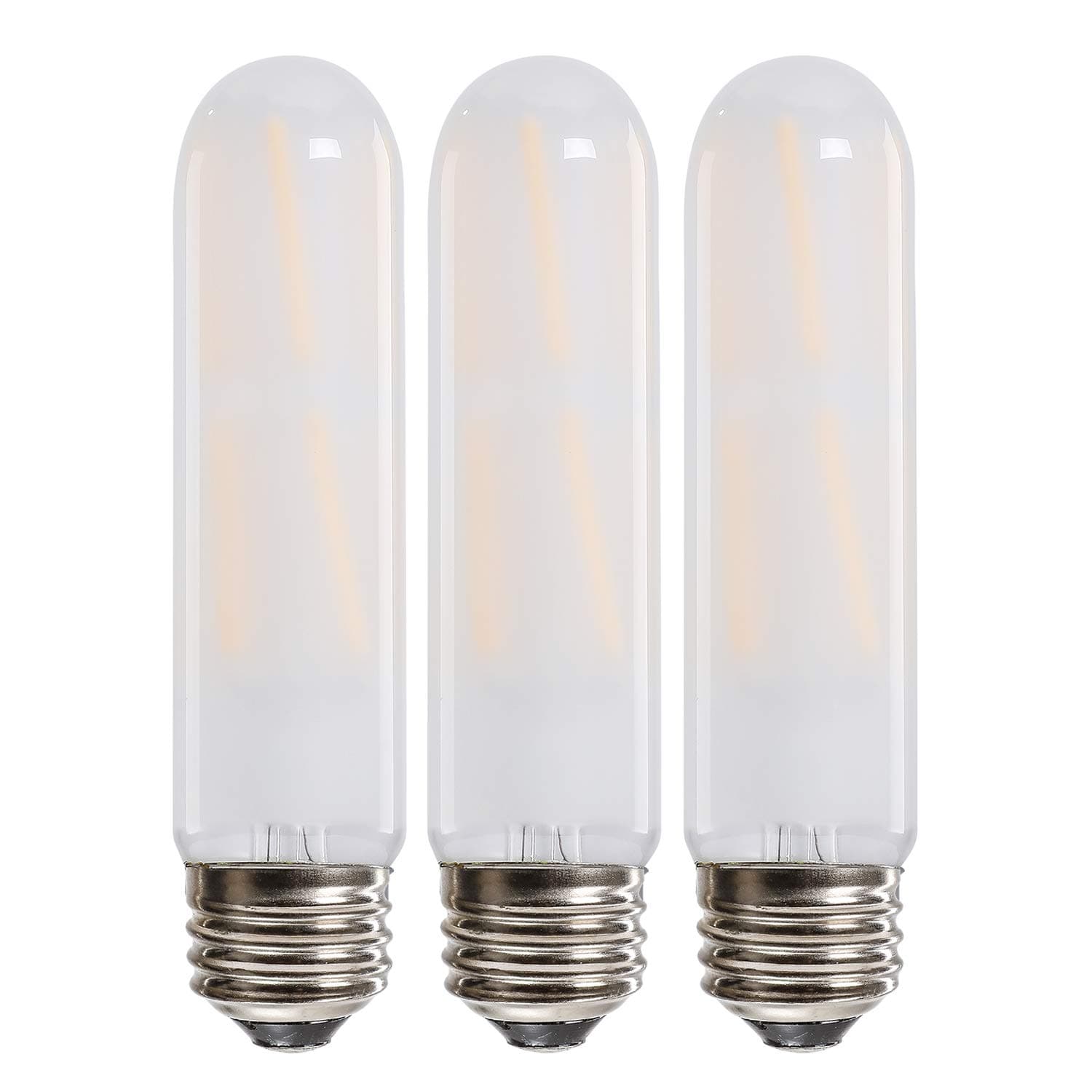 Leools T10 Led Bulb, 8W Dimmable Led Tubular Bulbs, 75 Watt Incandescent Bulb Equivalent, 2700K Soft Warm White, Frosted Glass, E26 Medium Base Lamp Bulb, for Cabinet Display Cabinet etc,3 Pack.