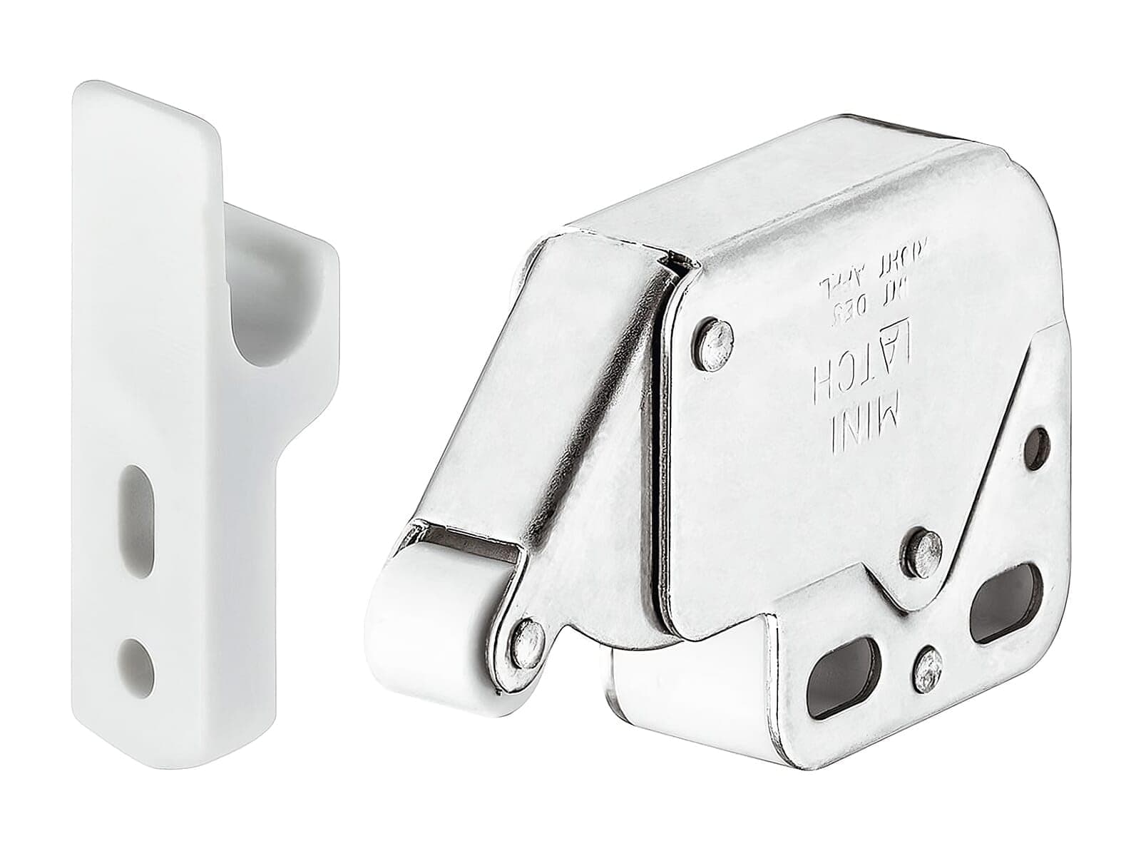 Hafele Side Mounted - Mini Touch Latch - For Press To Open Cupboard Doors - Zinc Plated
