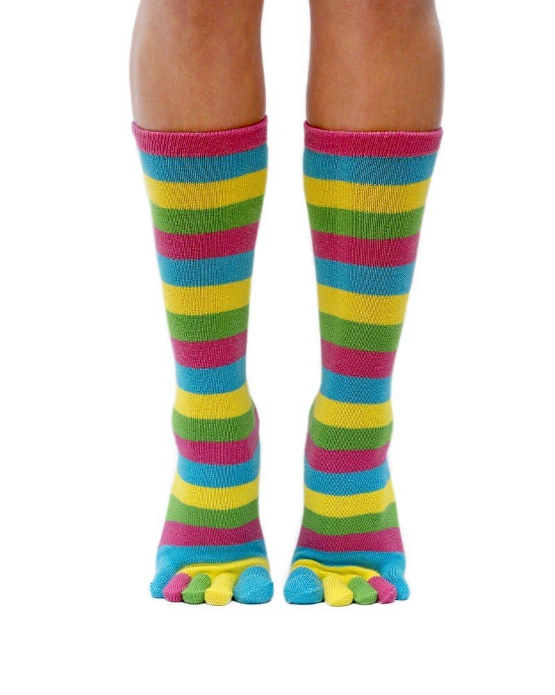 Camino - striped toes socks, 95% cotton
