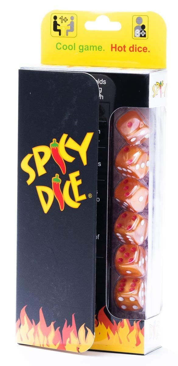 Spicy Dice Teal - Like Card and Board Games? Like Farkle, Tenzi, LCR & Yacht? You'll Love Spicy Dice, with red dots for Wild or Double Score. Great for Travel.