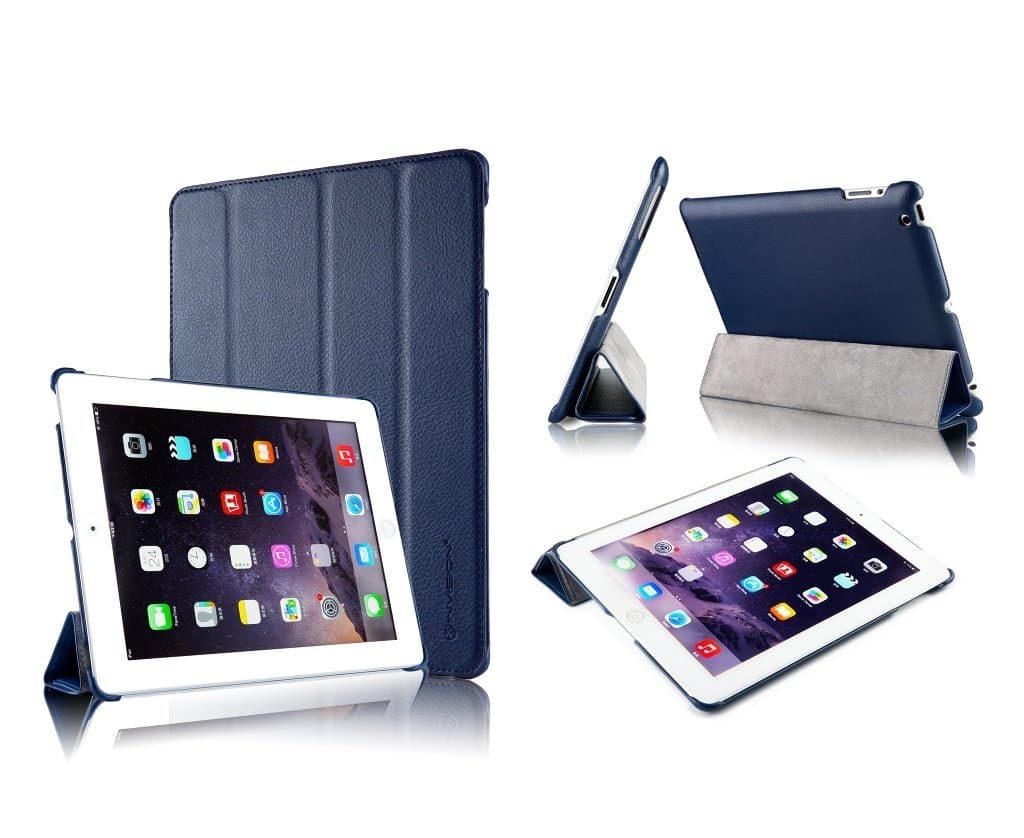 Invision® iPad 2 iPad 3 & iPad 4 Smart Case Cover, Superior Design Features, Magnetic Auto Wake/Sleep Function, Quality PU Leather, Recommended by"Which?" Magazine (iPad 2 3 4 Dark Blue)