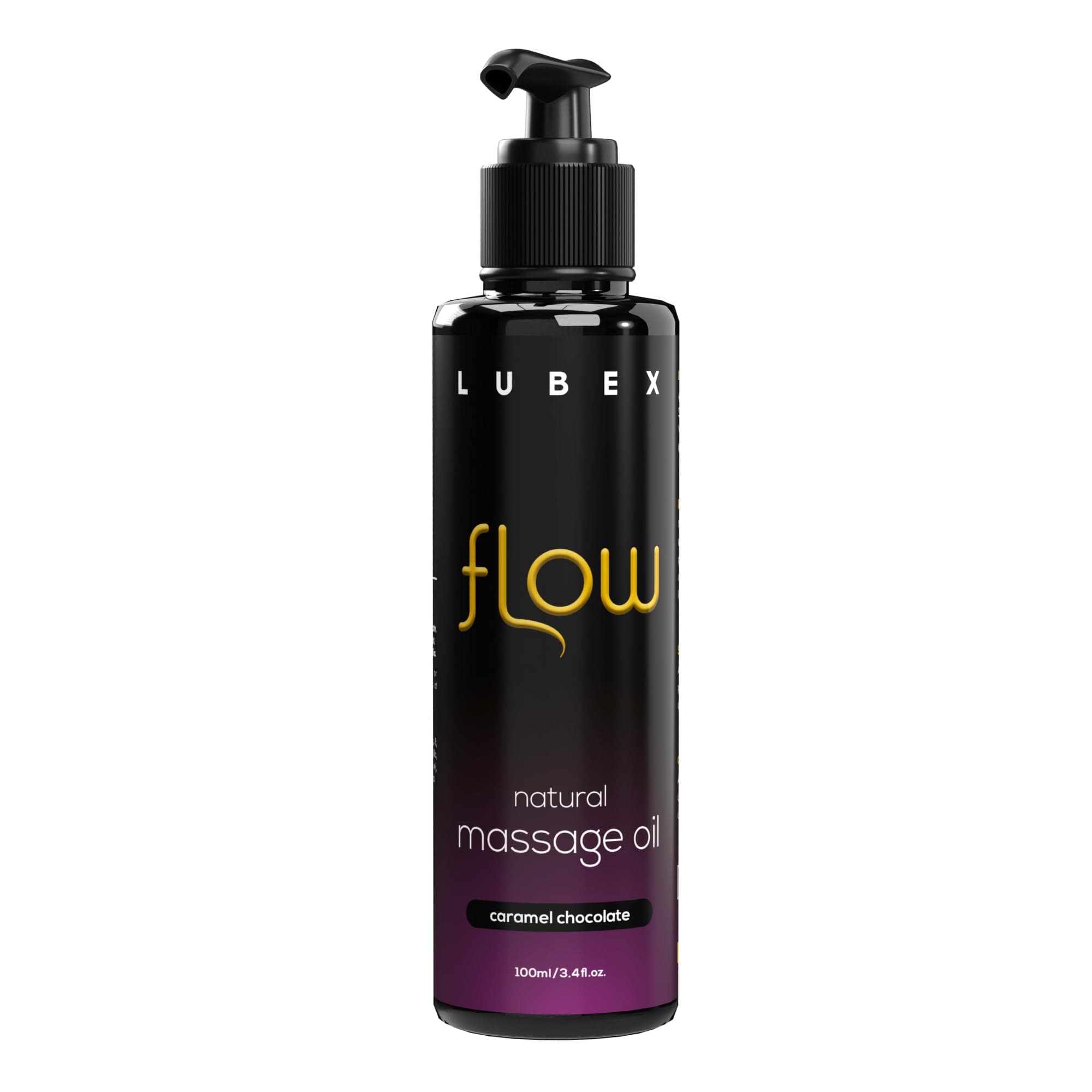 LUBEX FLOW - Massage Oil | Full Body Massage Oil | Suitable for All Skin Types - Caramel Chocolate Flavour | 100 ML