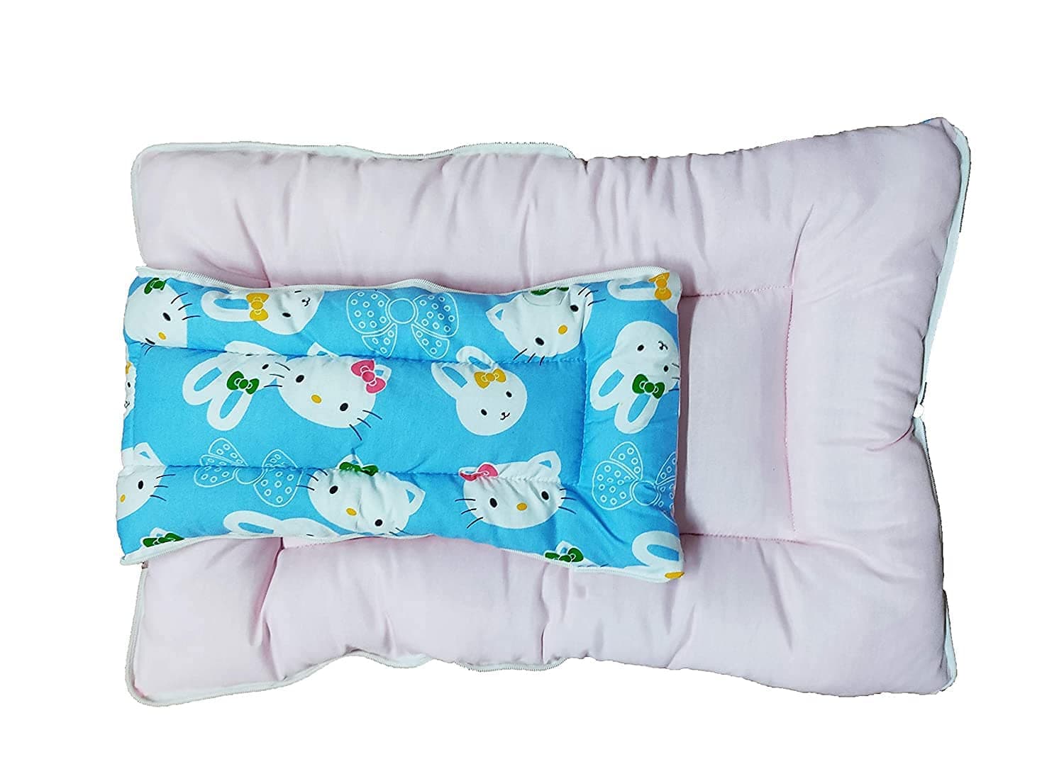 Sharma Clothing Baby Stylish Printed Baby Bed, Sleeping Bag & Carry Nest, Cotton Baby Bedding for New Born & Infant,Unisex Baby Sleeping Bed,Kitty Sky Blue