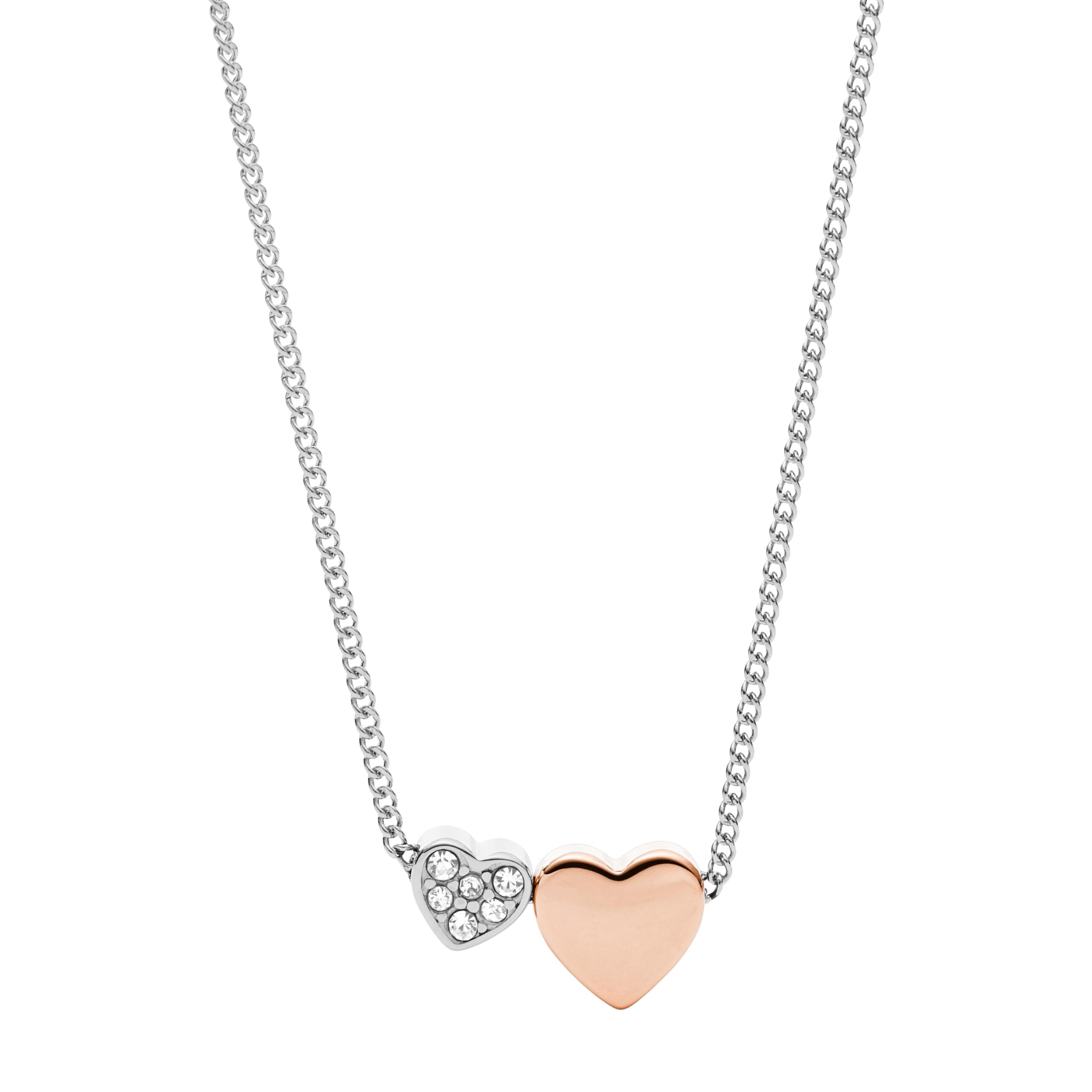 Women's Duo Hearts Two-Tone Stainless Steel | Necklace | Bracelet