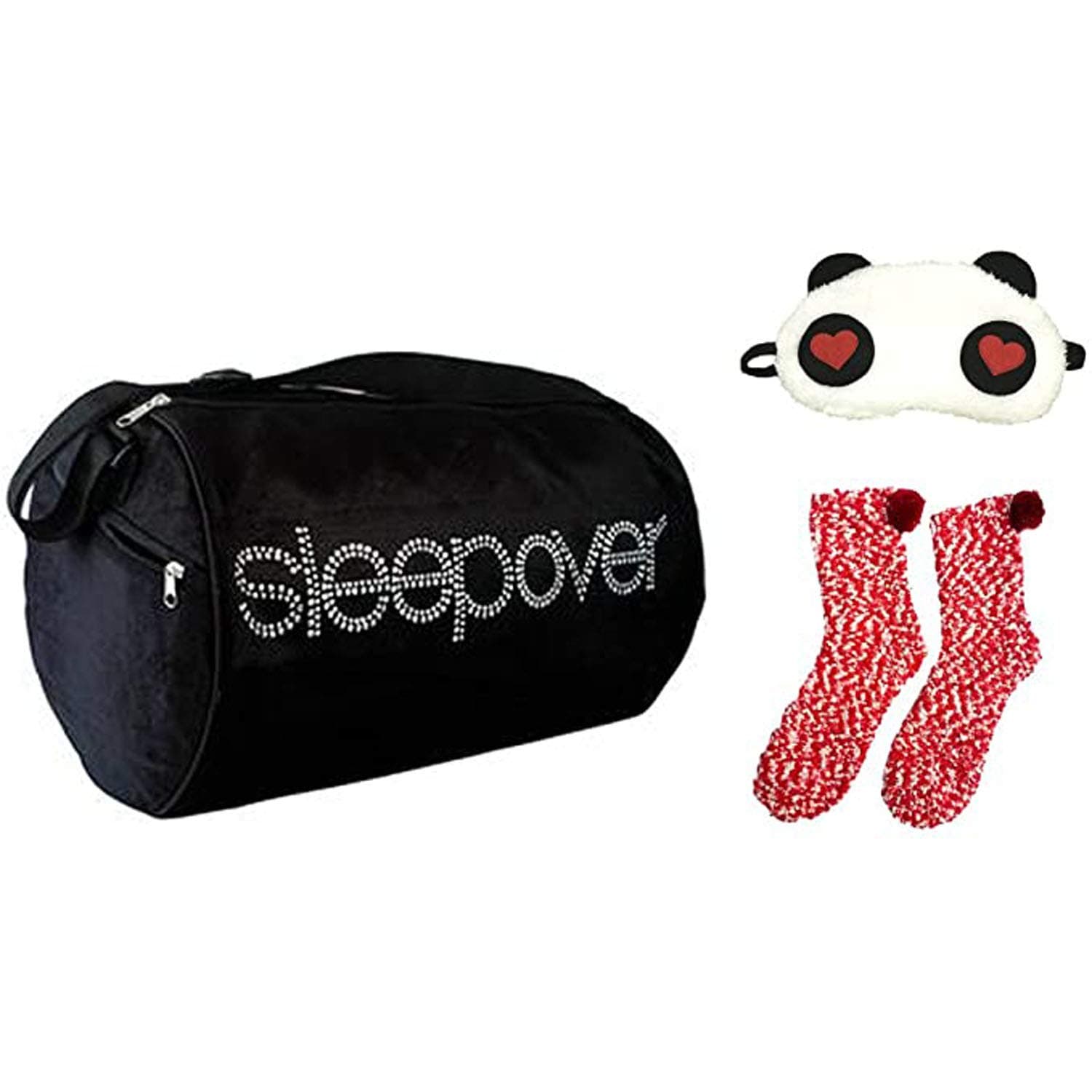 Fairytale Play Girls Duffle Bag with Eye Mask, Slippers for Age 5-10 (Black)